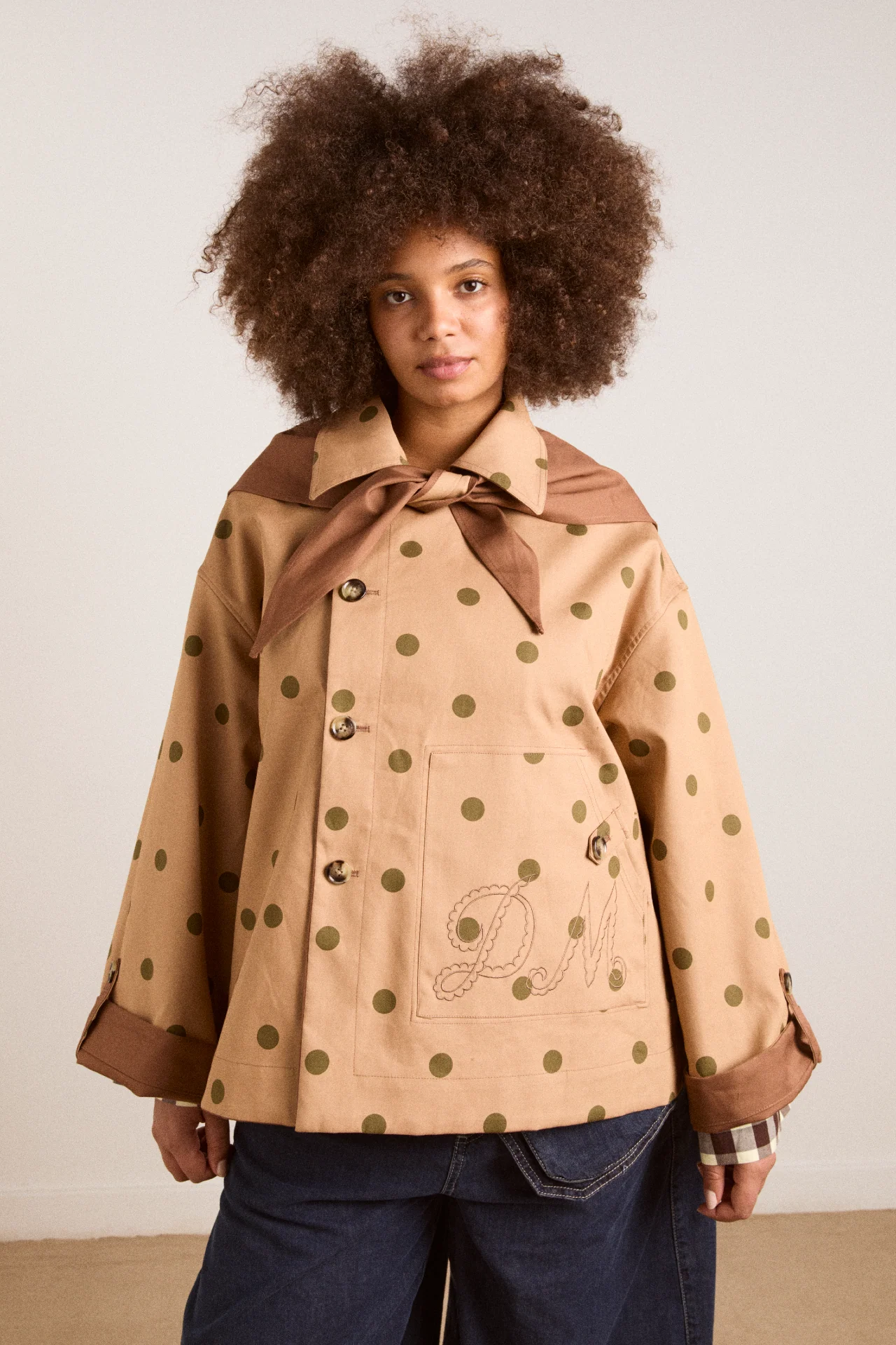 Reversible Jerry Crop Trench Coat - Camel Spot - Image 3
