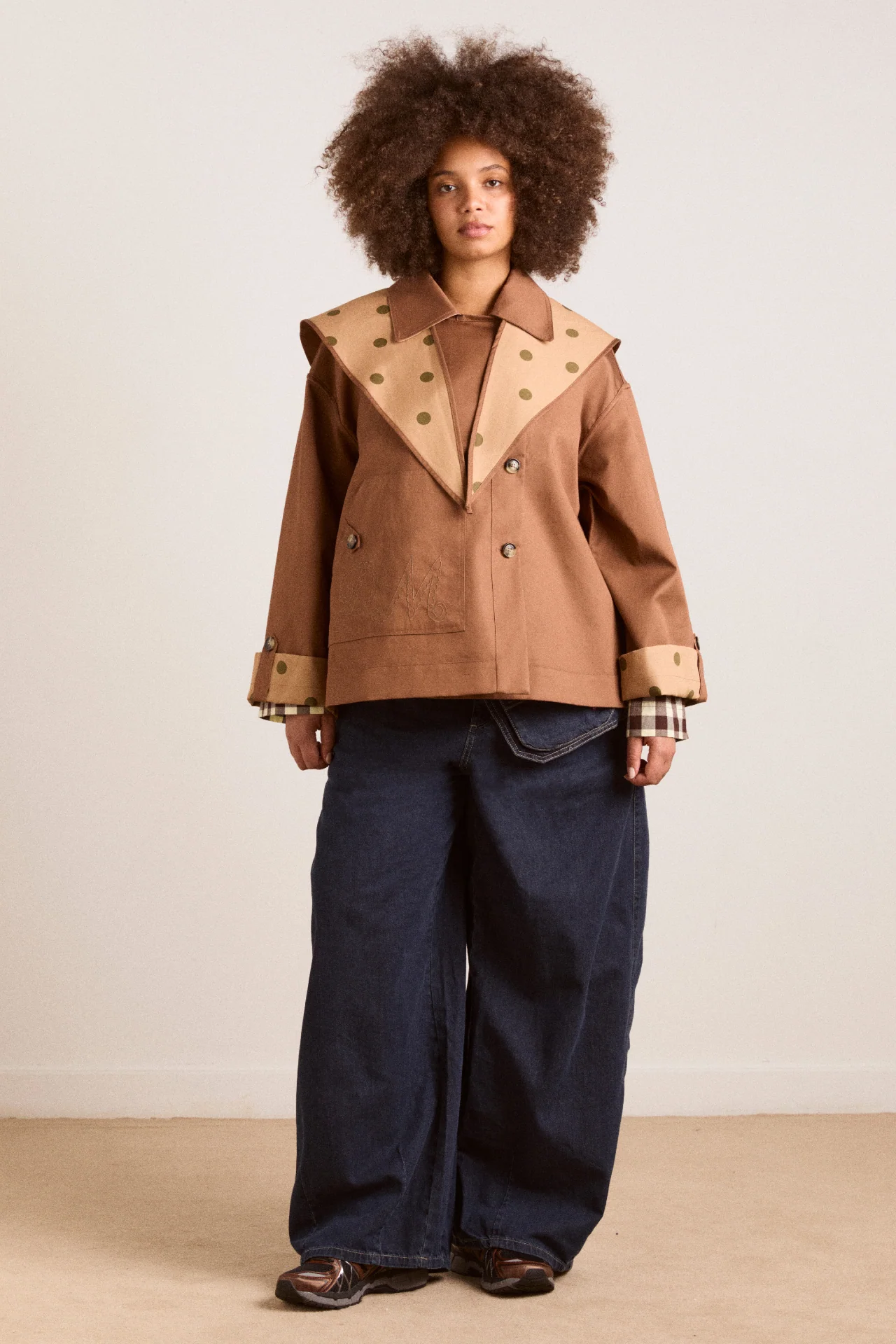 Reversible Jerry Crop Trench Coat - Camel Spot - Image 5