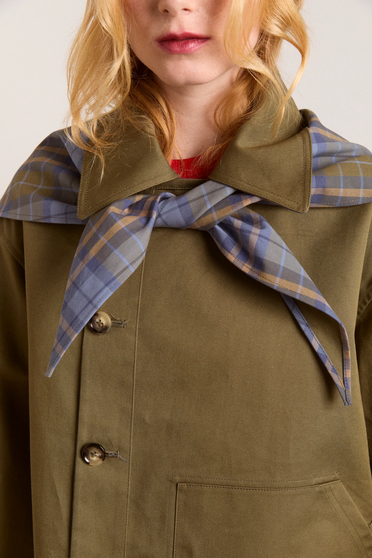 Reversible Jerry Crop Trench Coat - Olive - Image 10