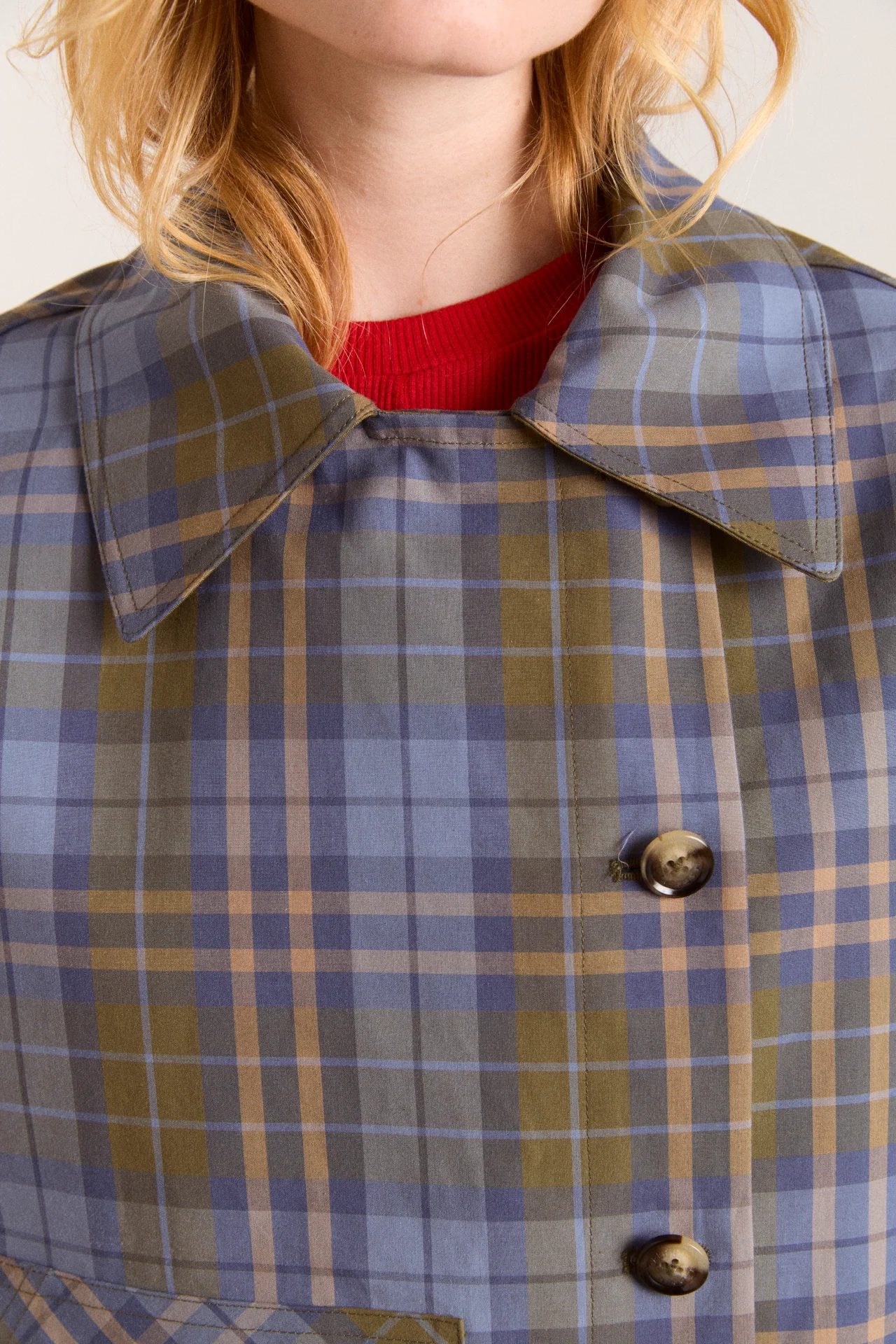 Reversible Jerry Crop Trench Coat - Olive - Image 14