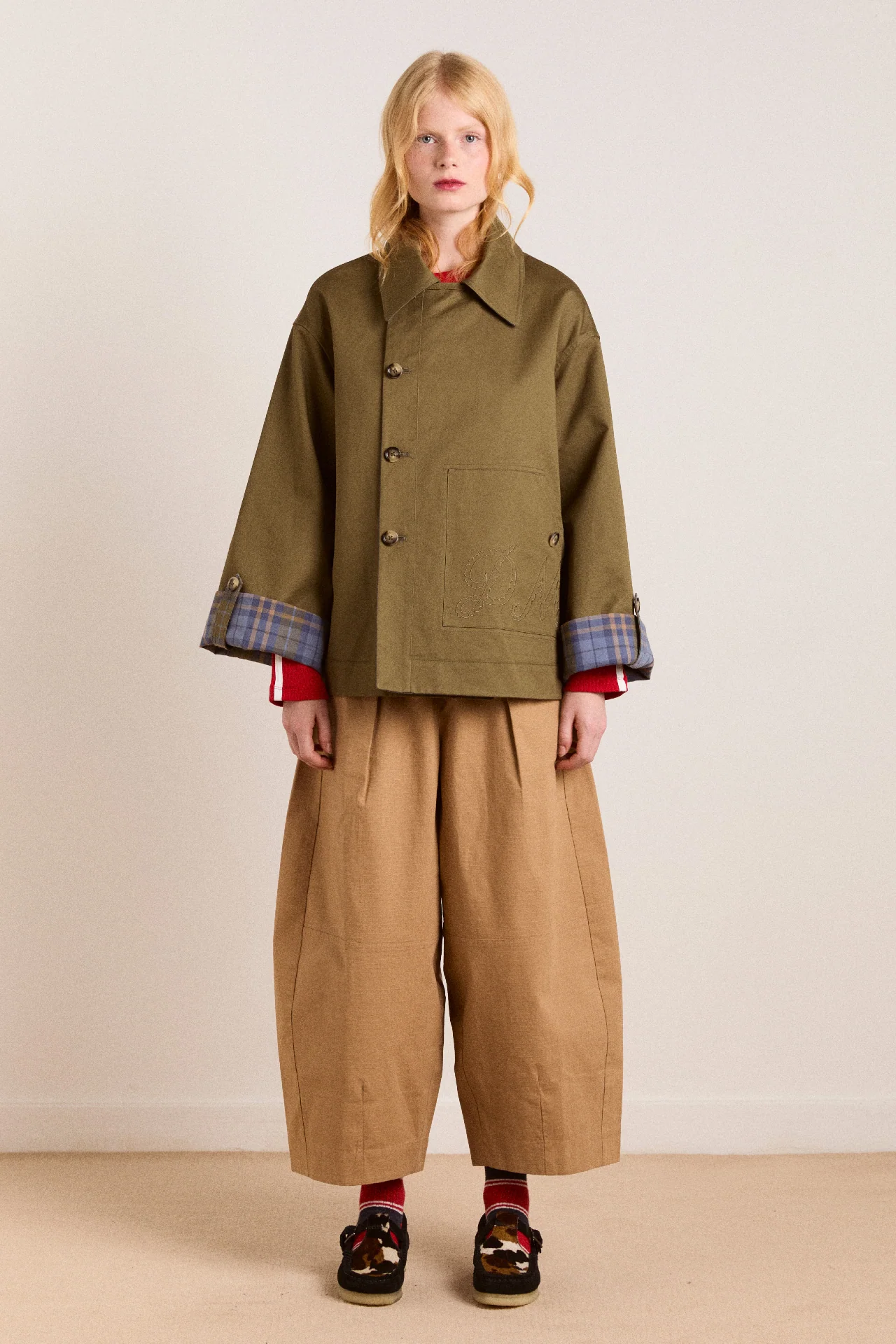 Reversible Jerry Crop Trench Coat - Olive - Image 17