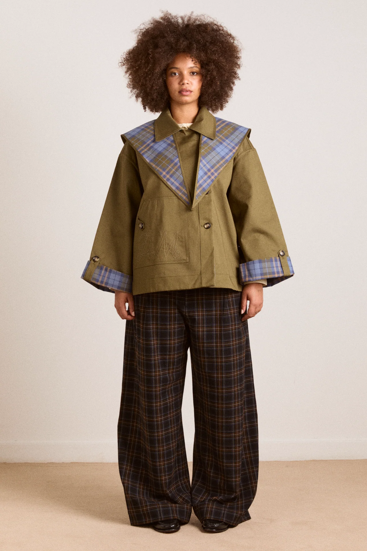 Reversible Jerry Crop Trench Coat - Olive - Image 5