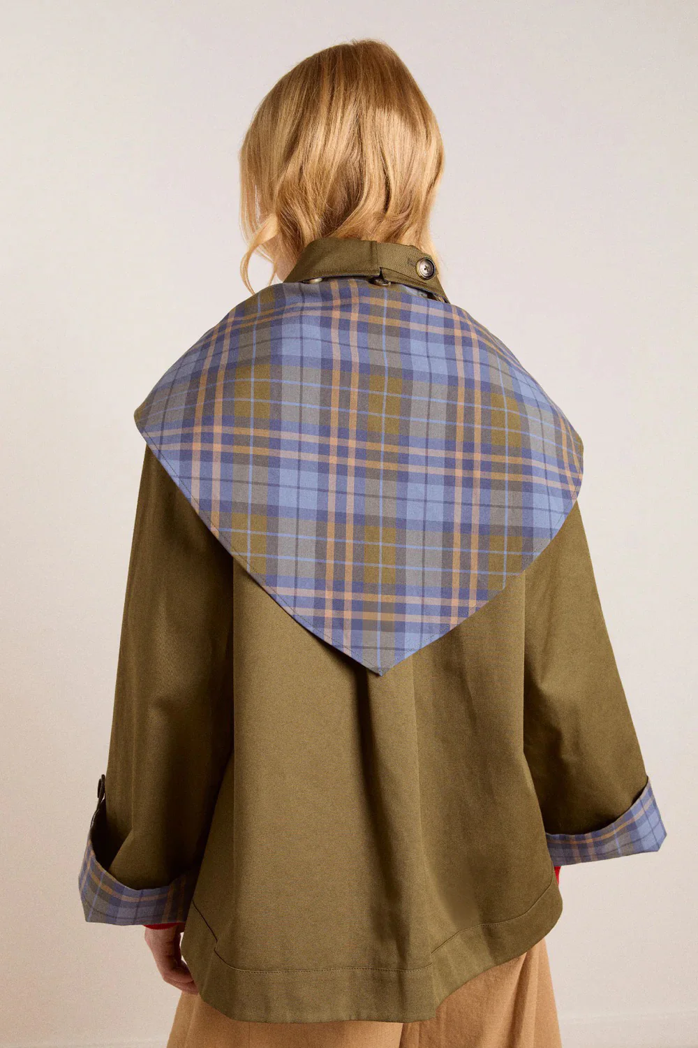 Reversible Jerry Crop Trench Coat - Olive - Image 7