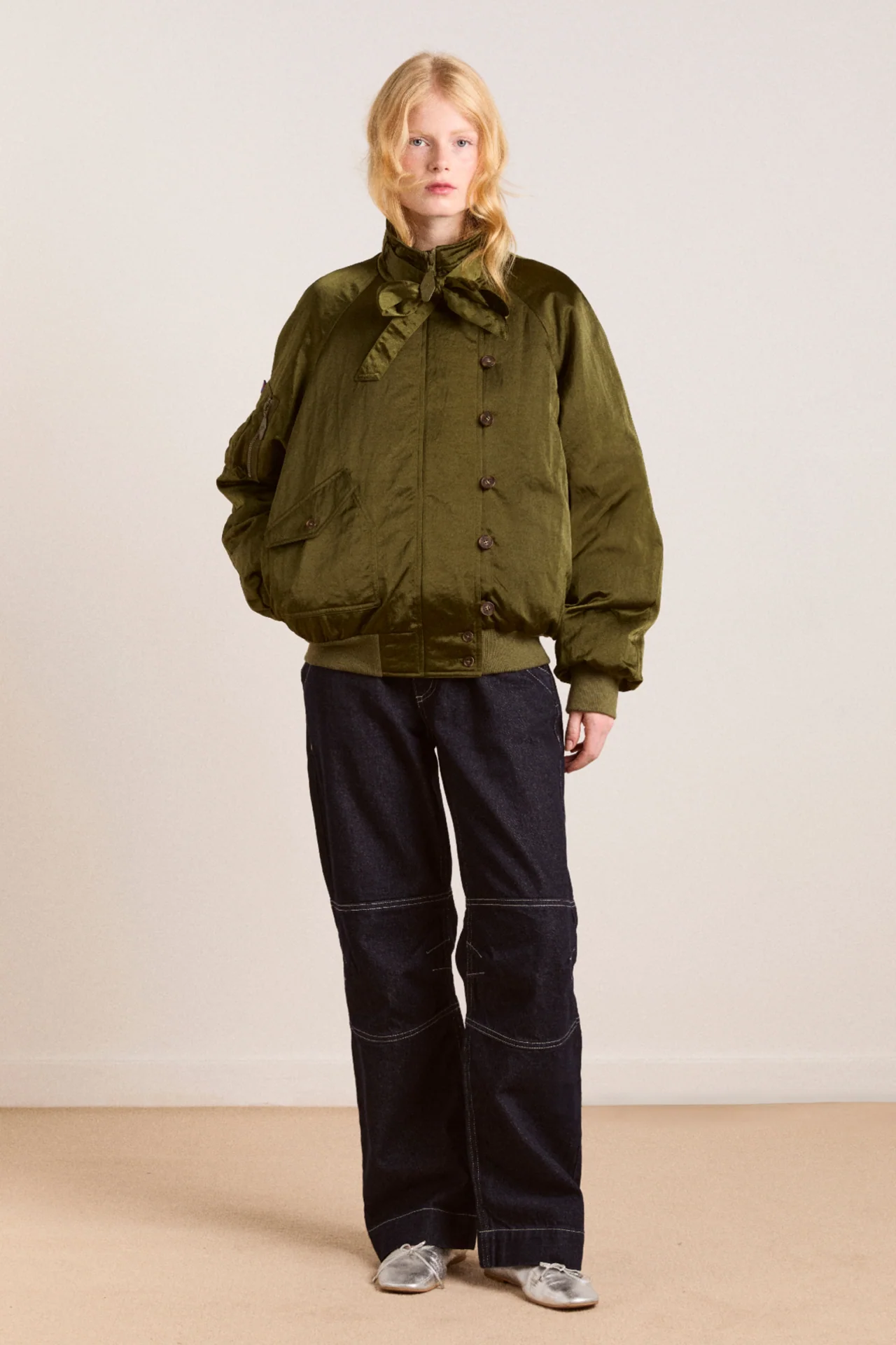 Joanie Bomber - Olive - Image 4