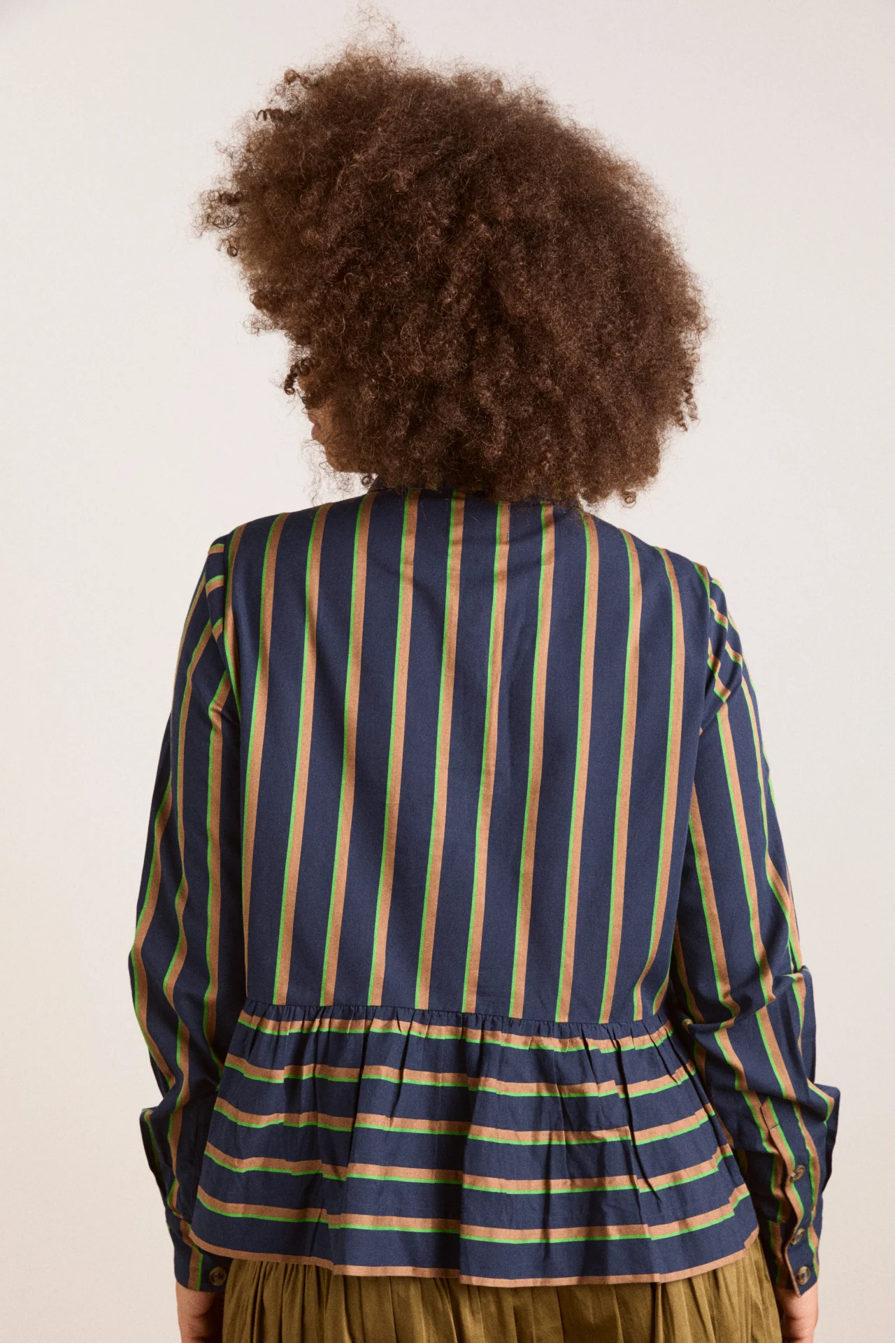 Kinsley Shirt - Navy/Green Stripe - Image 7