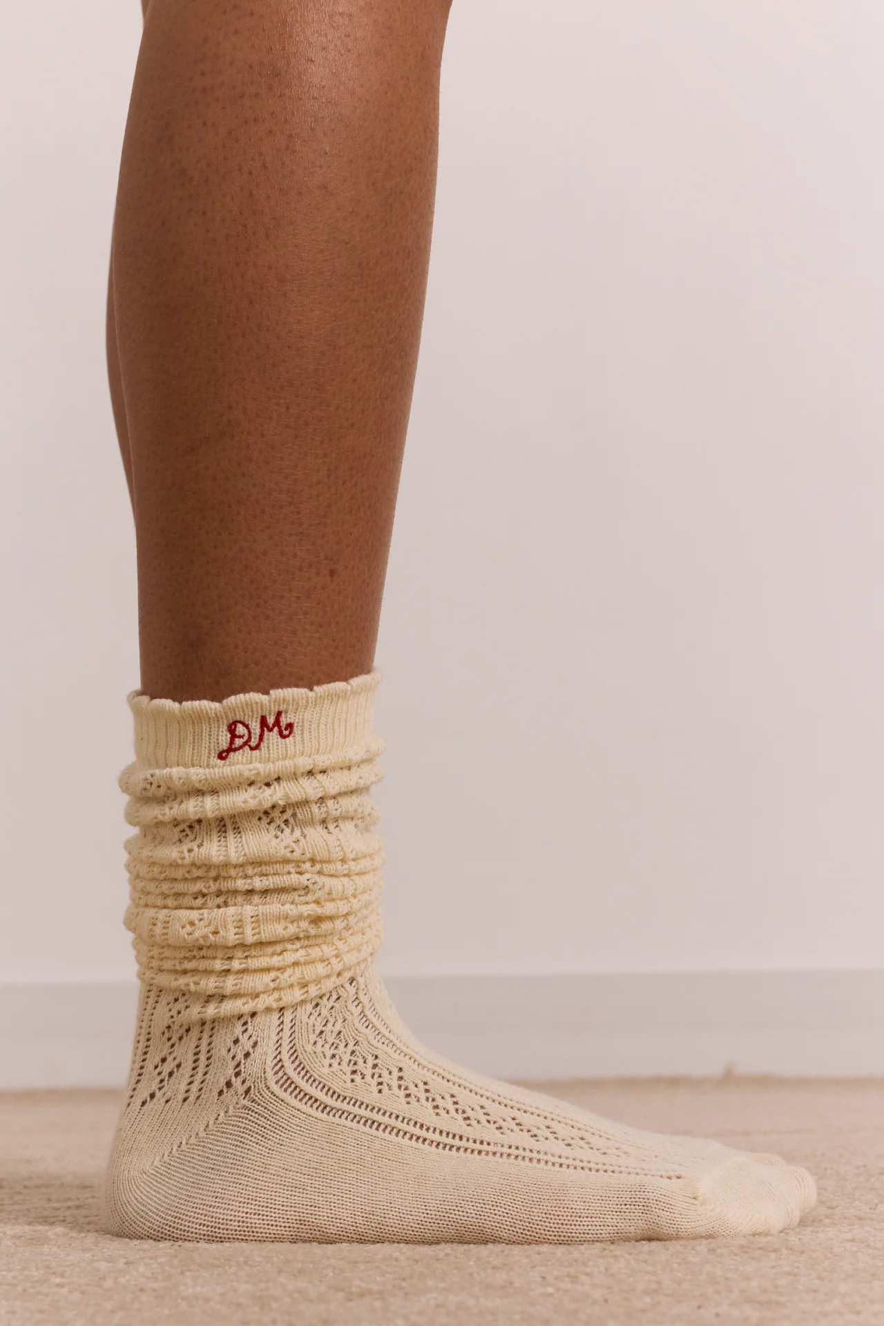 Knee High Pointelle Socks - Butter Yellow - Image 2