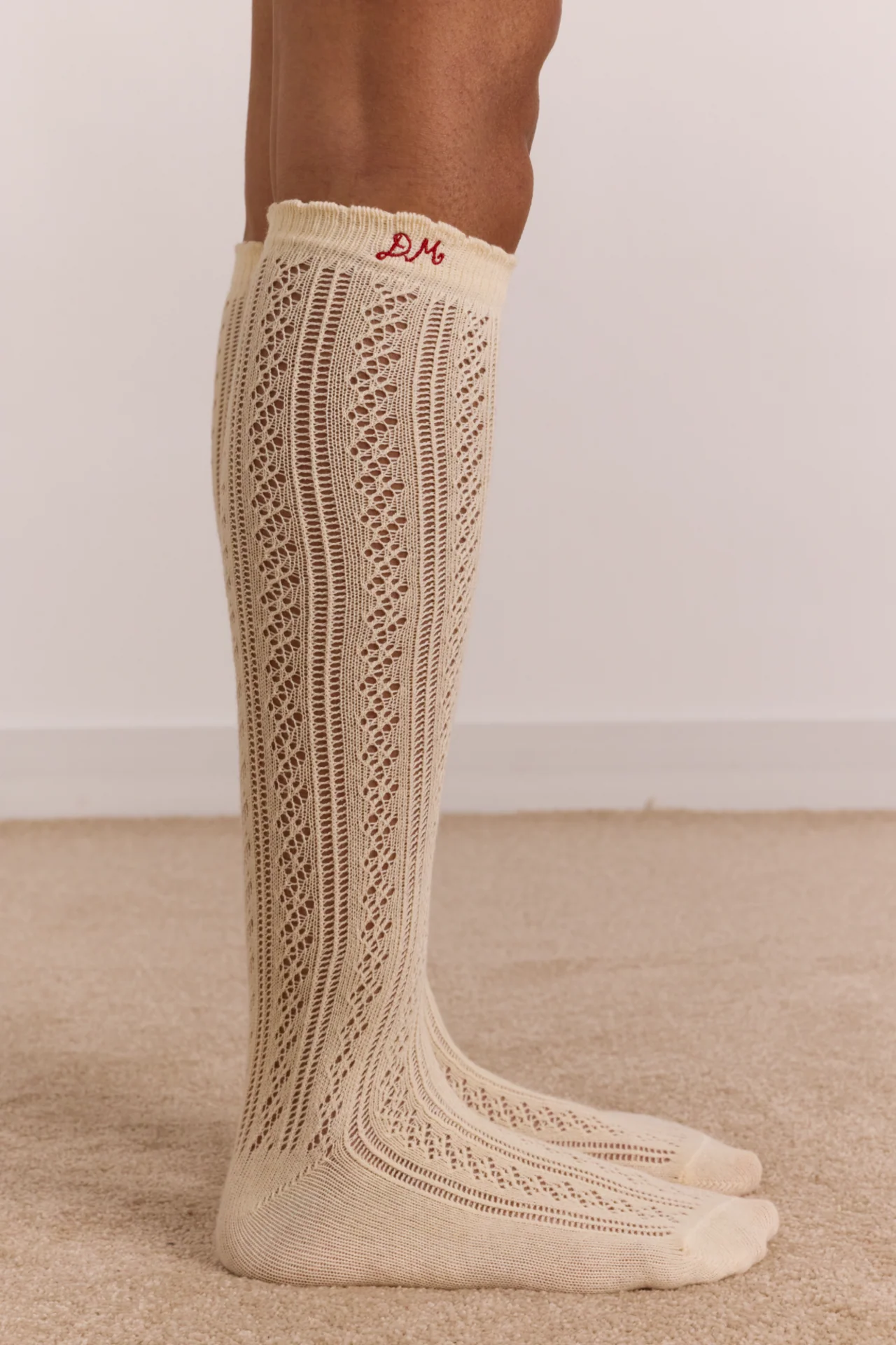Knee High Pointelle Socks - Butter Yellow - Image 3