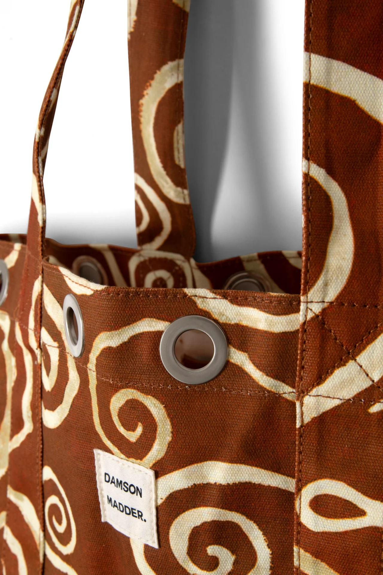 Large Canvas Eyelet Tote Bag - Swirl Print - Image 5
