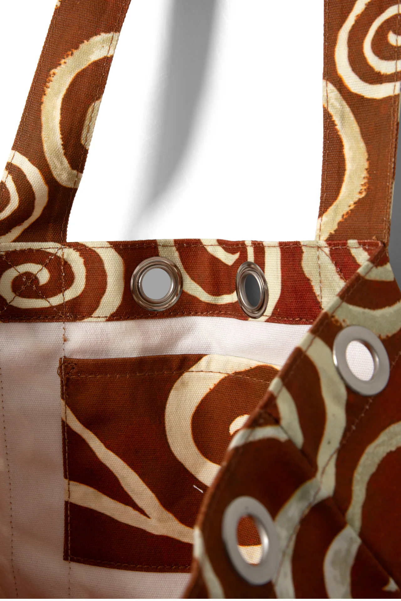 Large Canvas Eyelet Tote Bag - Swirl Print - Image 6