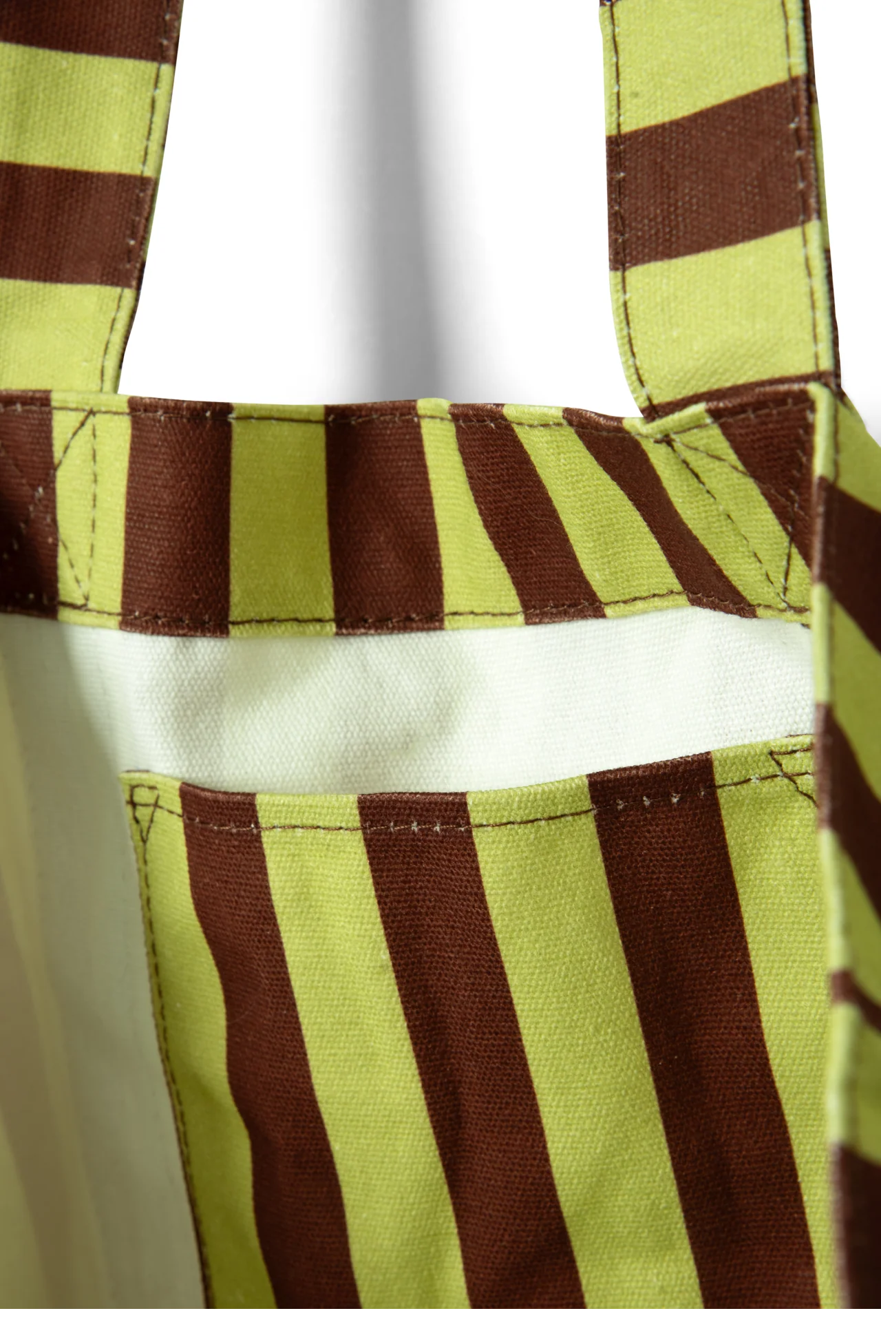 Large Canvas Tote Bag - Green Stripe - Image 6
