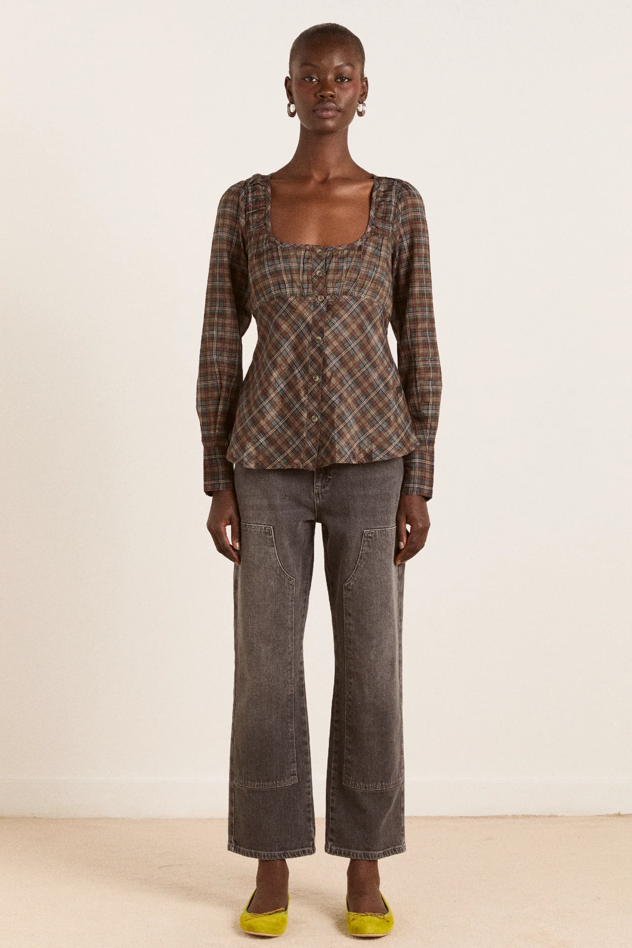 Lemi Sheer Blouse - Multi Check - Image 2