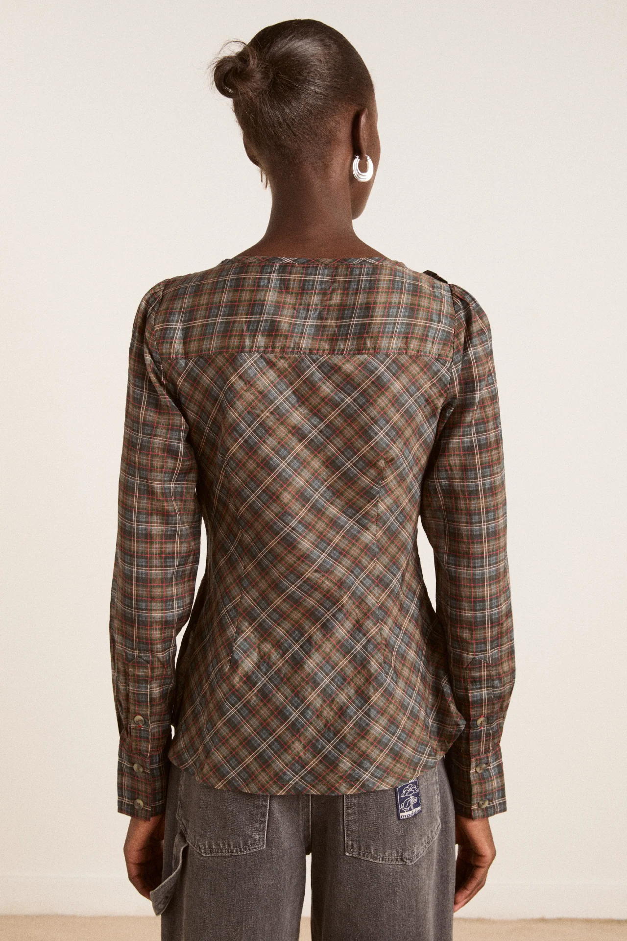 Lemi Sheer Blouse - Multi Check - Image 4