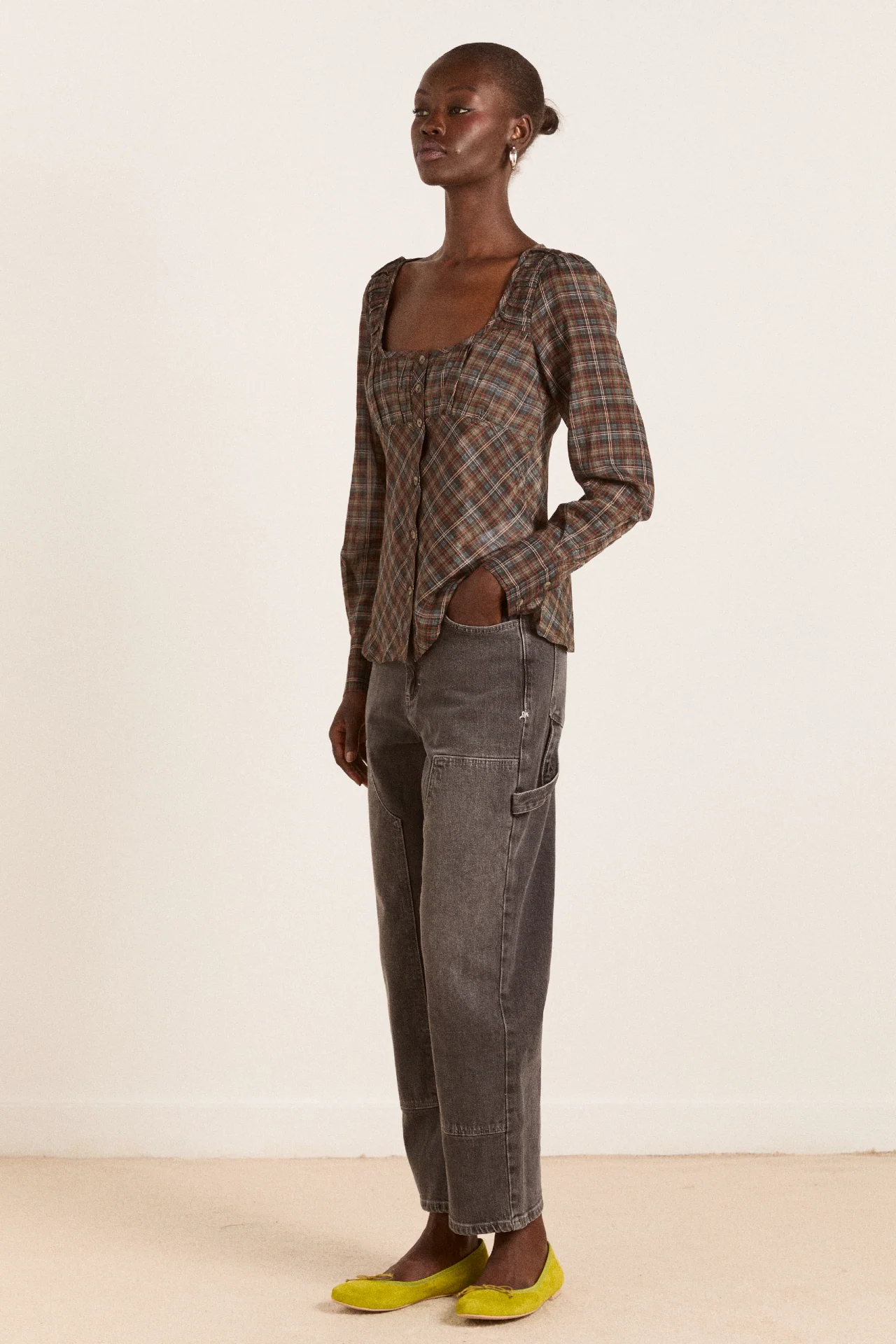 Lemi Sheer Blouse - Multi Check - Image 5