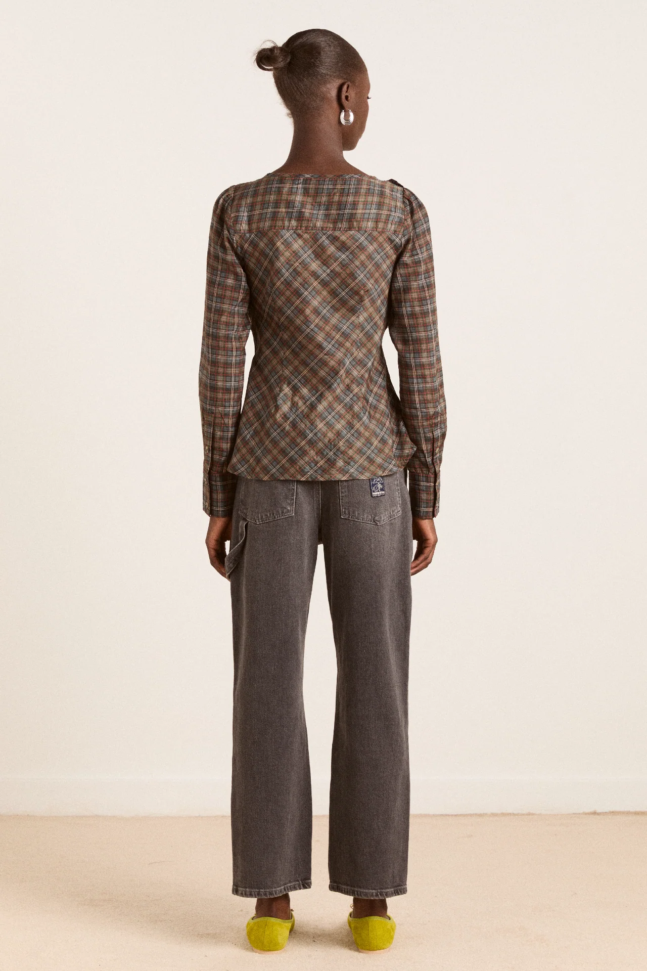 Lemi Sheer Blouse - Multi Check - Image 7