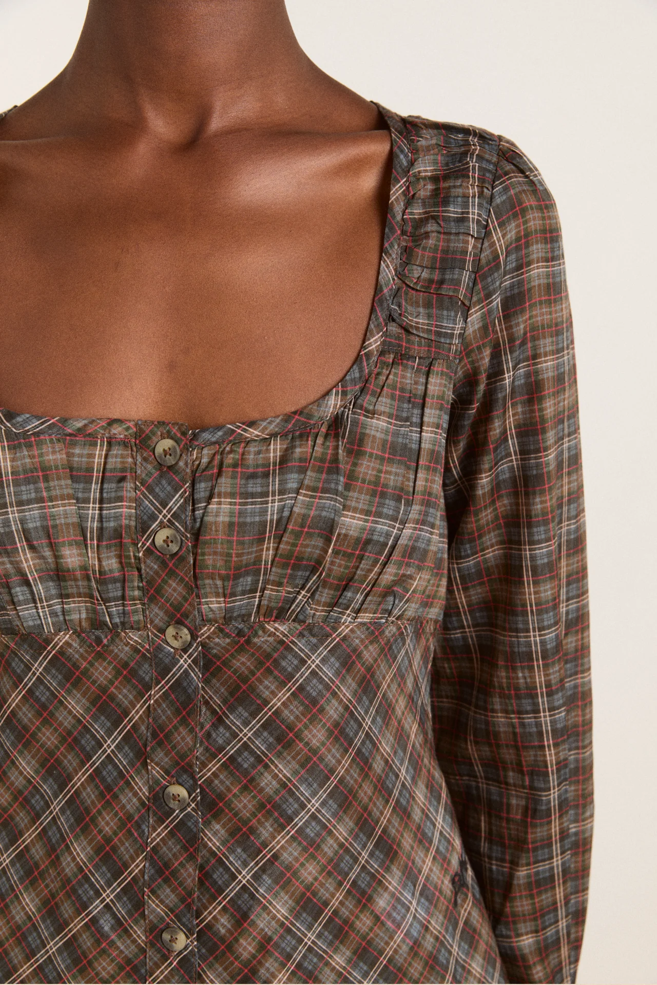Lemi Sheer Blouse - Multi Check - Image 8