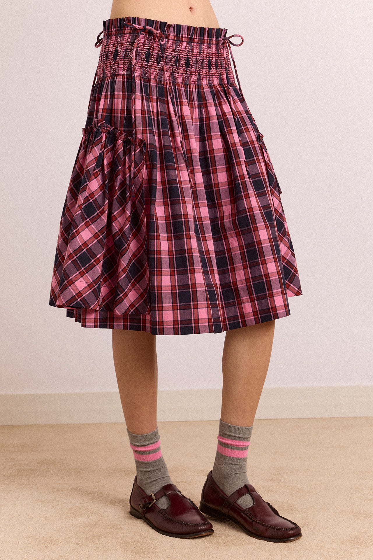 Lilo Mini Dress - Magenta Check - Image 7