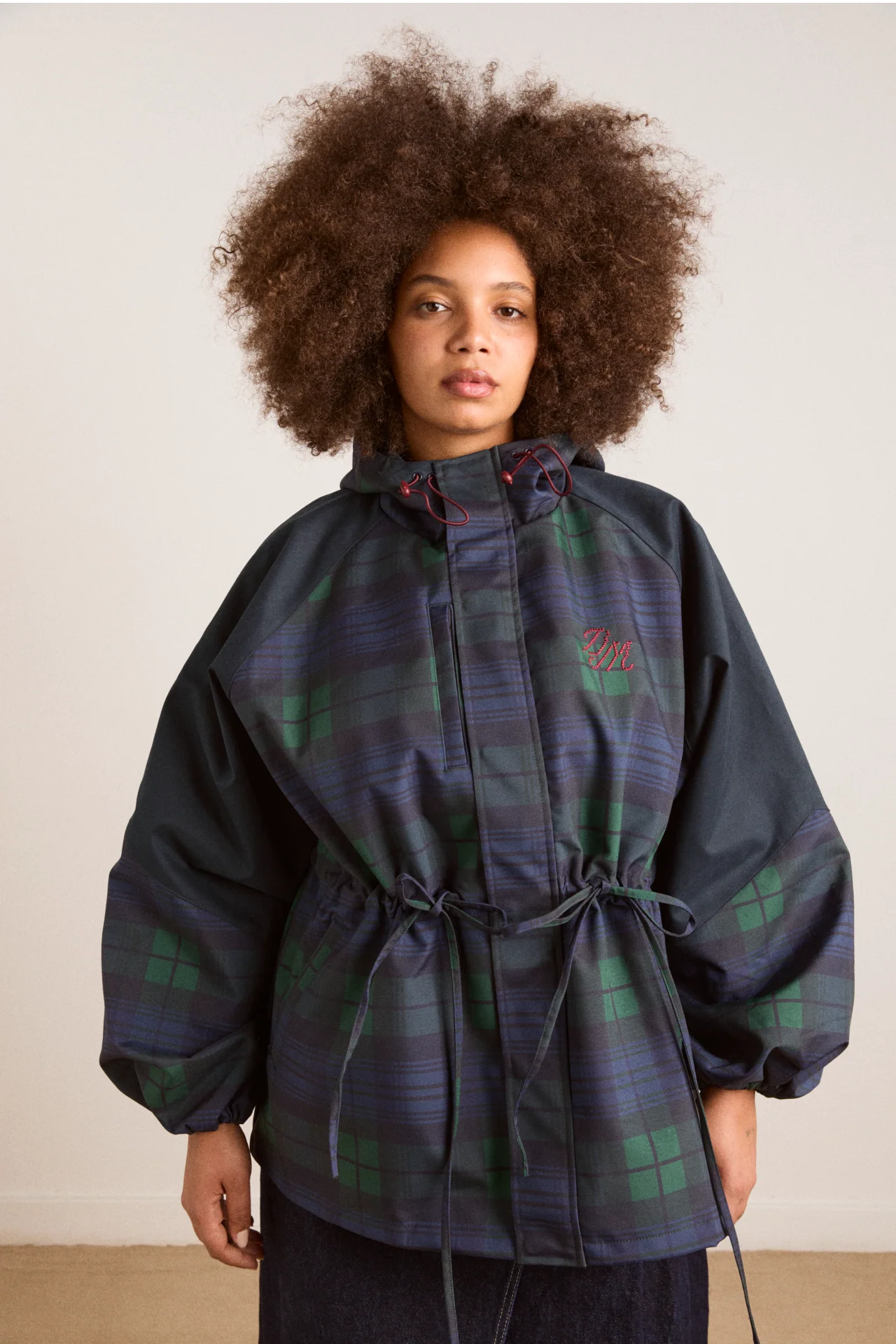 Liu Shower Proof Raincoat - Navy Check - Image 12