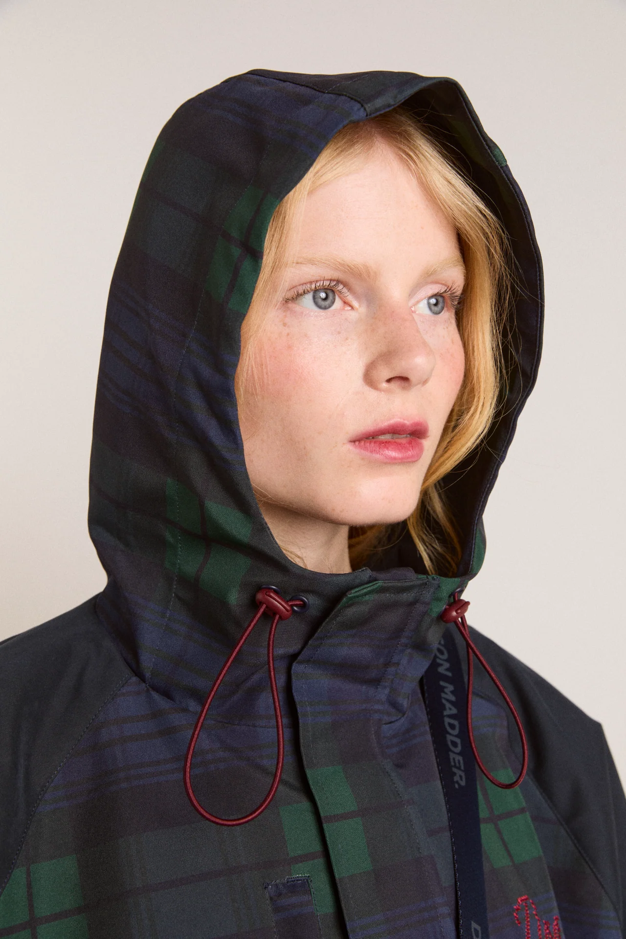 Liu Shower Proof Raincoat - Navy Check - Image 3
