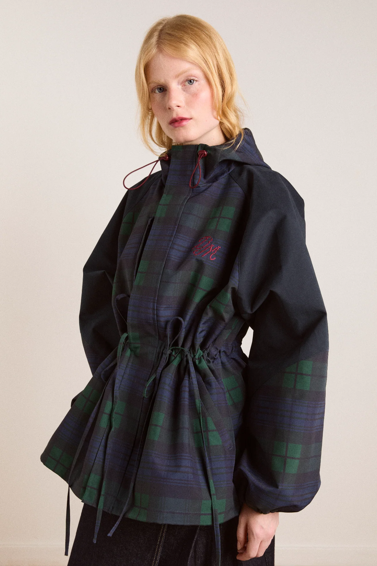 Liu Shower Proof Raincoat - Navy Check - Image 4