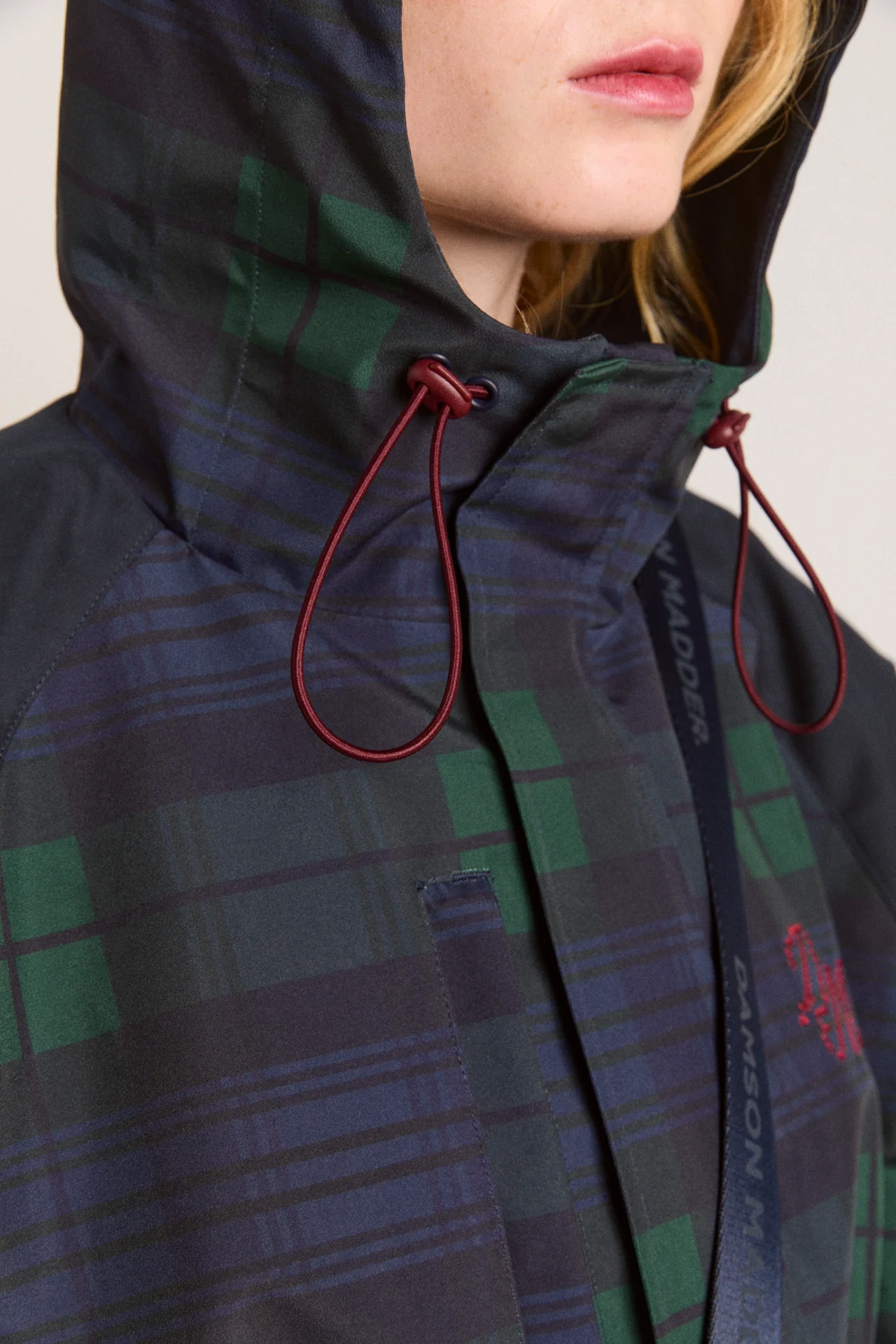 Liu Shower Proof Raincoat - Navy Check - Image 6