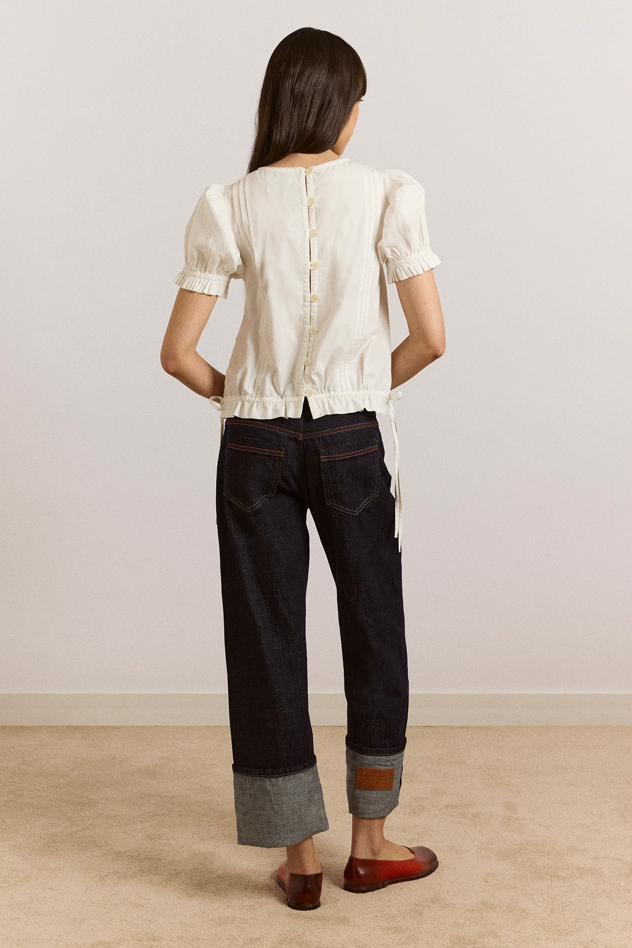 Mabel Lace Insert Blouse - White - Image 4