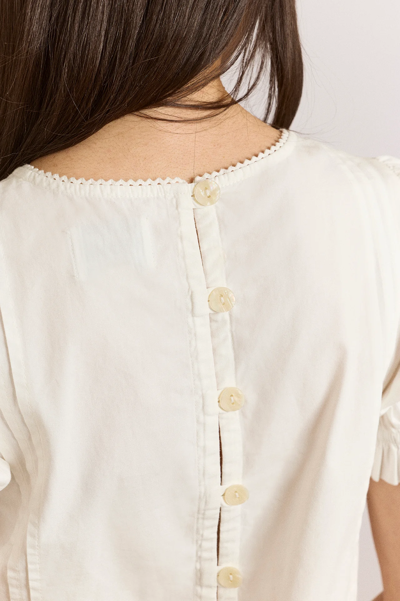 Mabel Lace Insert Blouse - White - Image 8