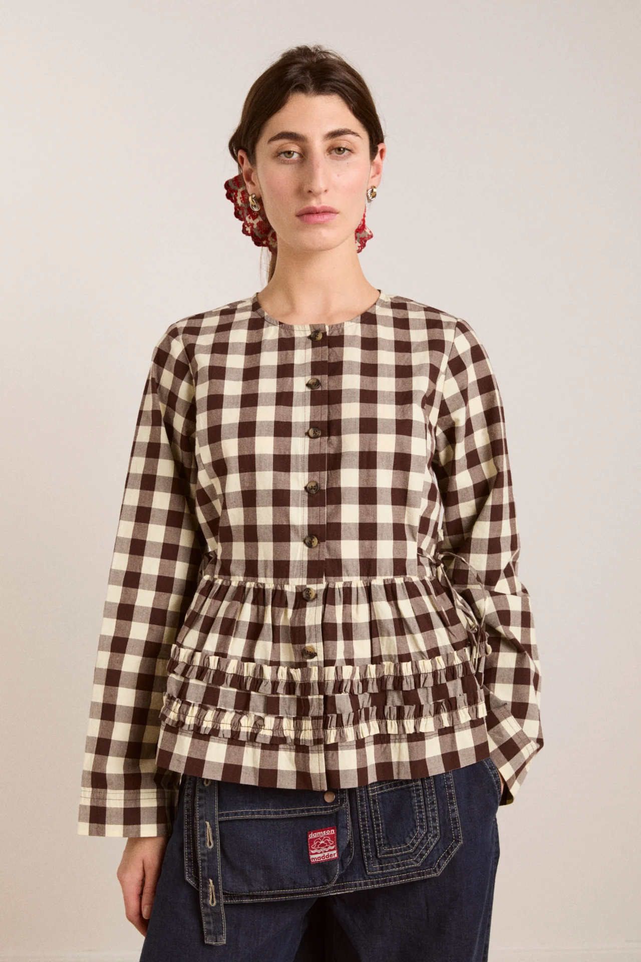 Madison Blouse - Butter Gingham - Image 3