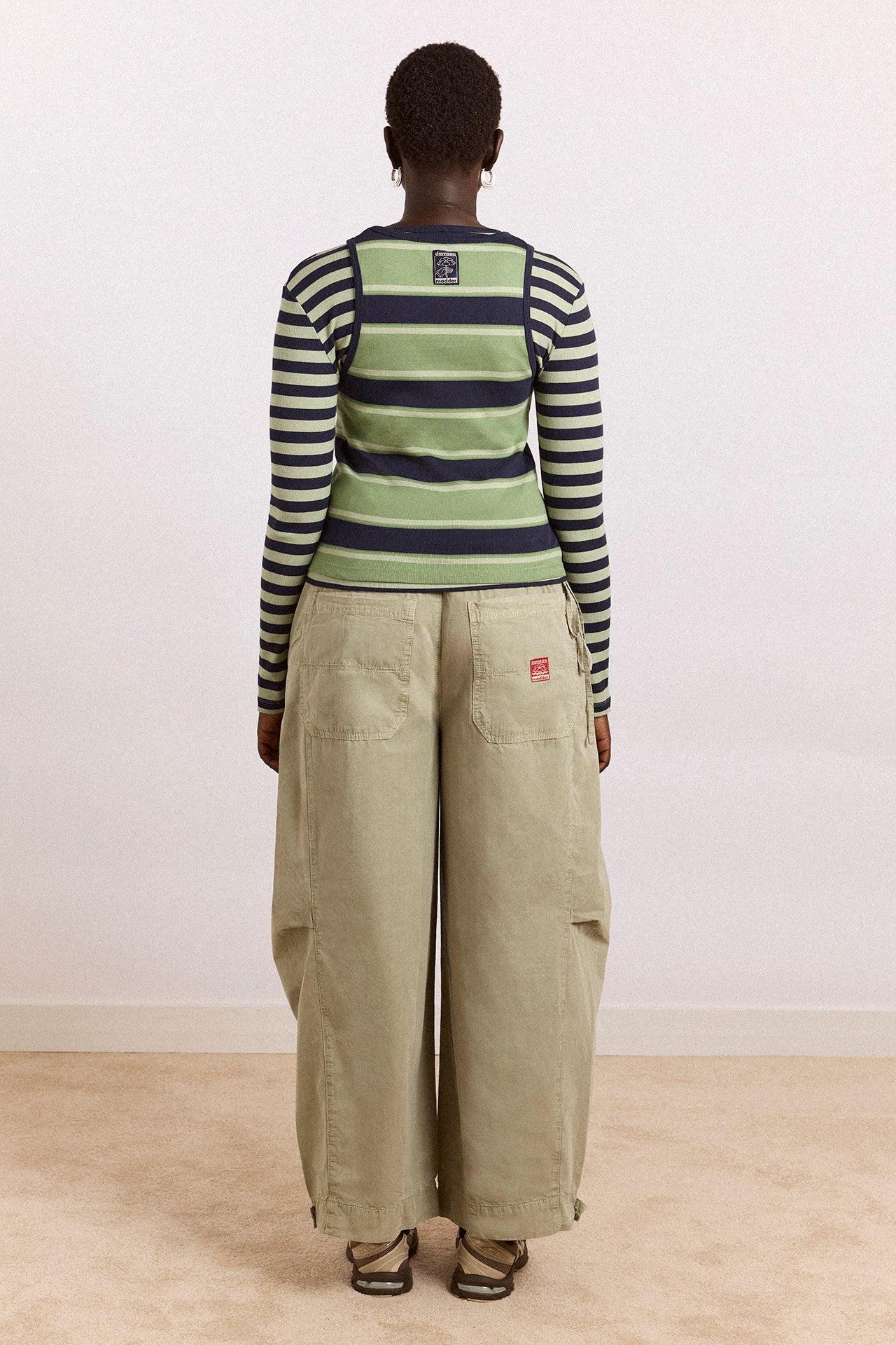 Manon Layered 2 In 1 Top - Green Stripe - Image 10