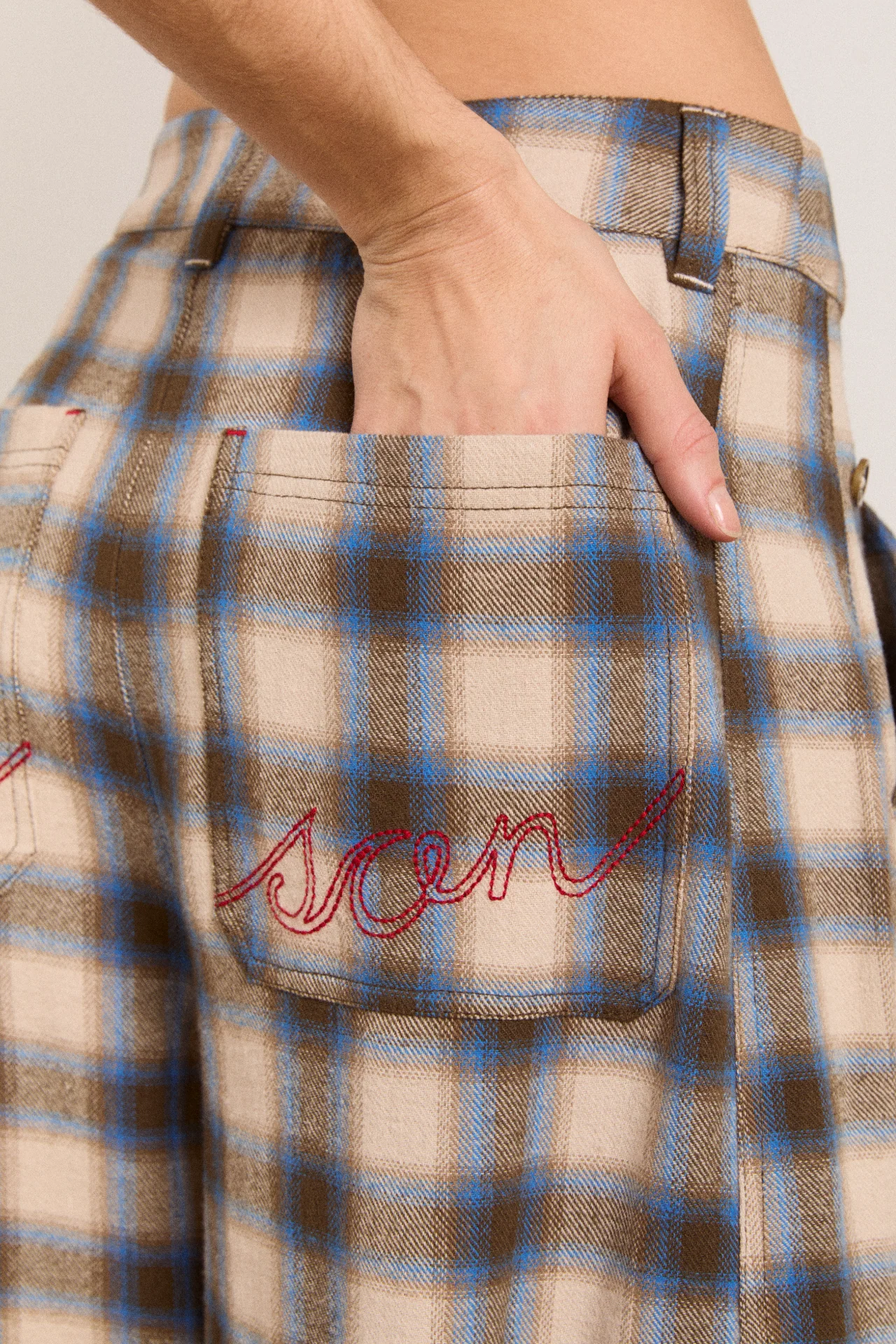 mara trouser - blur brushed check - Image 13