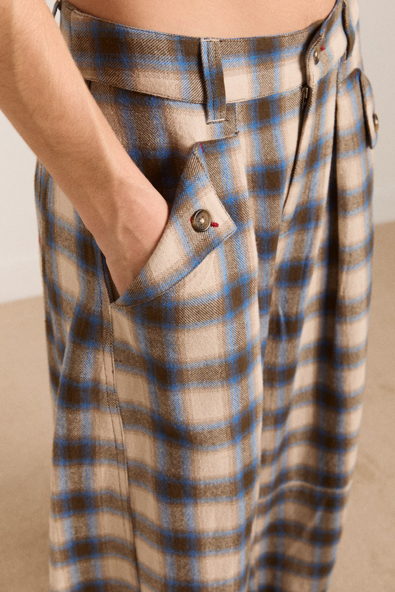 mara trouser - blur brushed check - Image 14