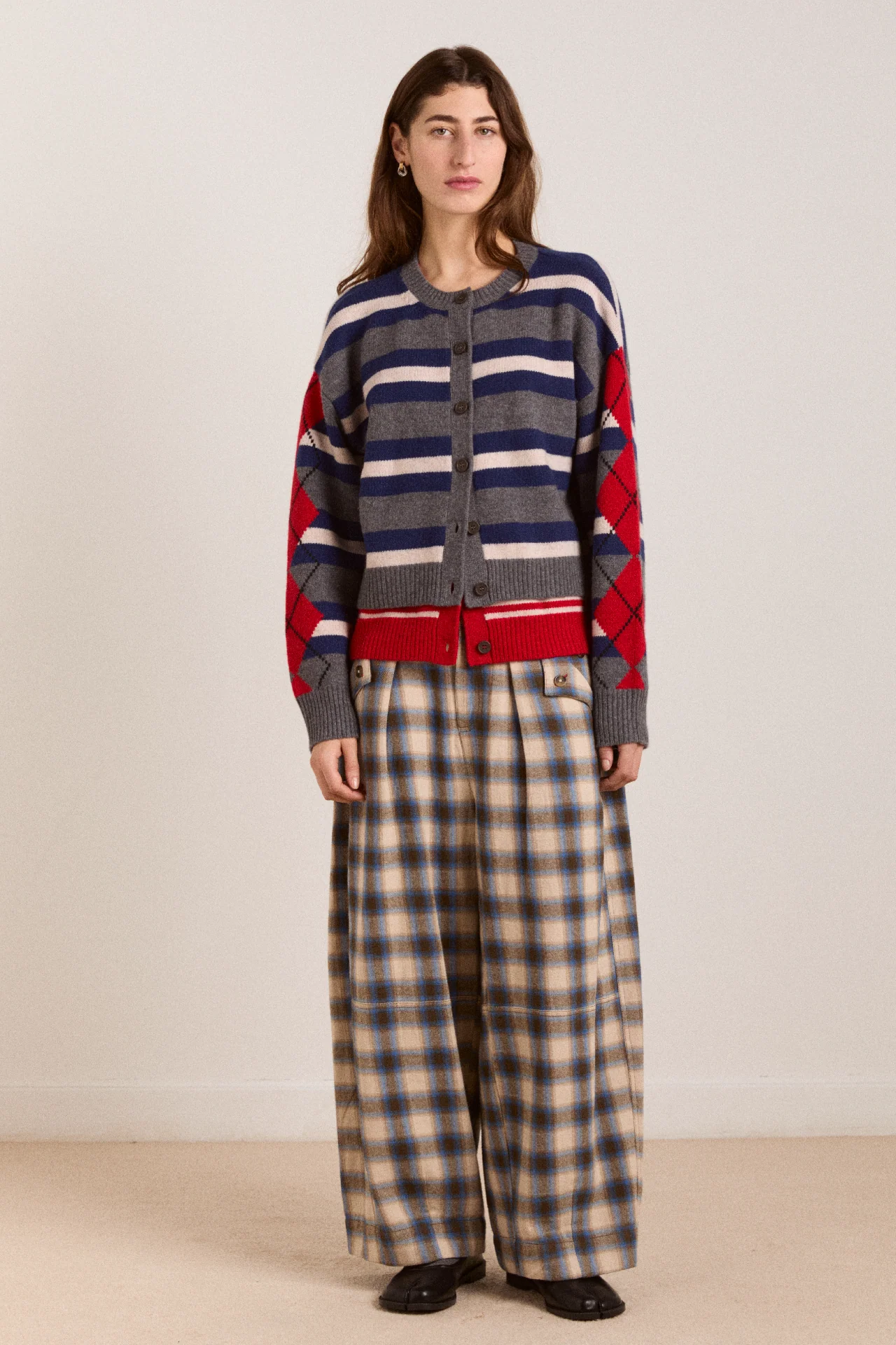 mara trouser - blur brushed check - Image 4