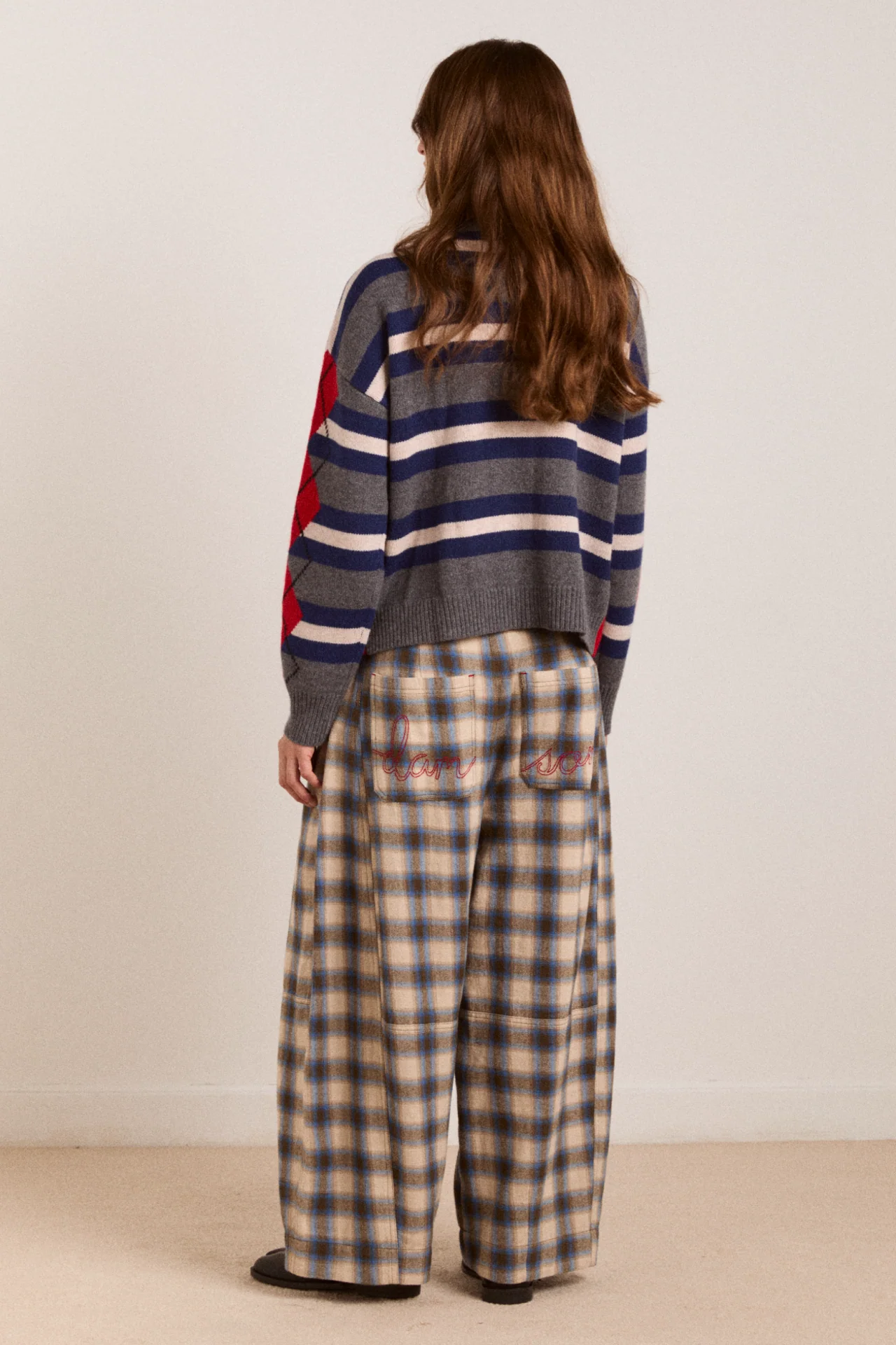 mara trouser - blur brushed check - Image 5