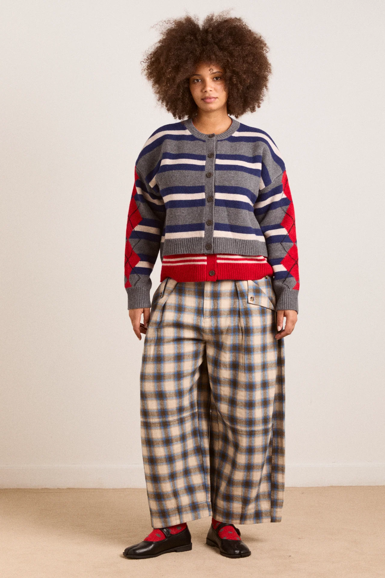 mara trouser - blur brushed check - Image 7