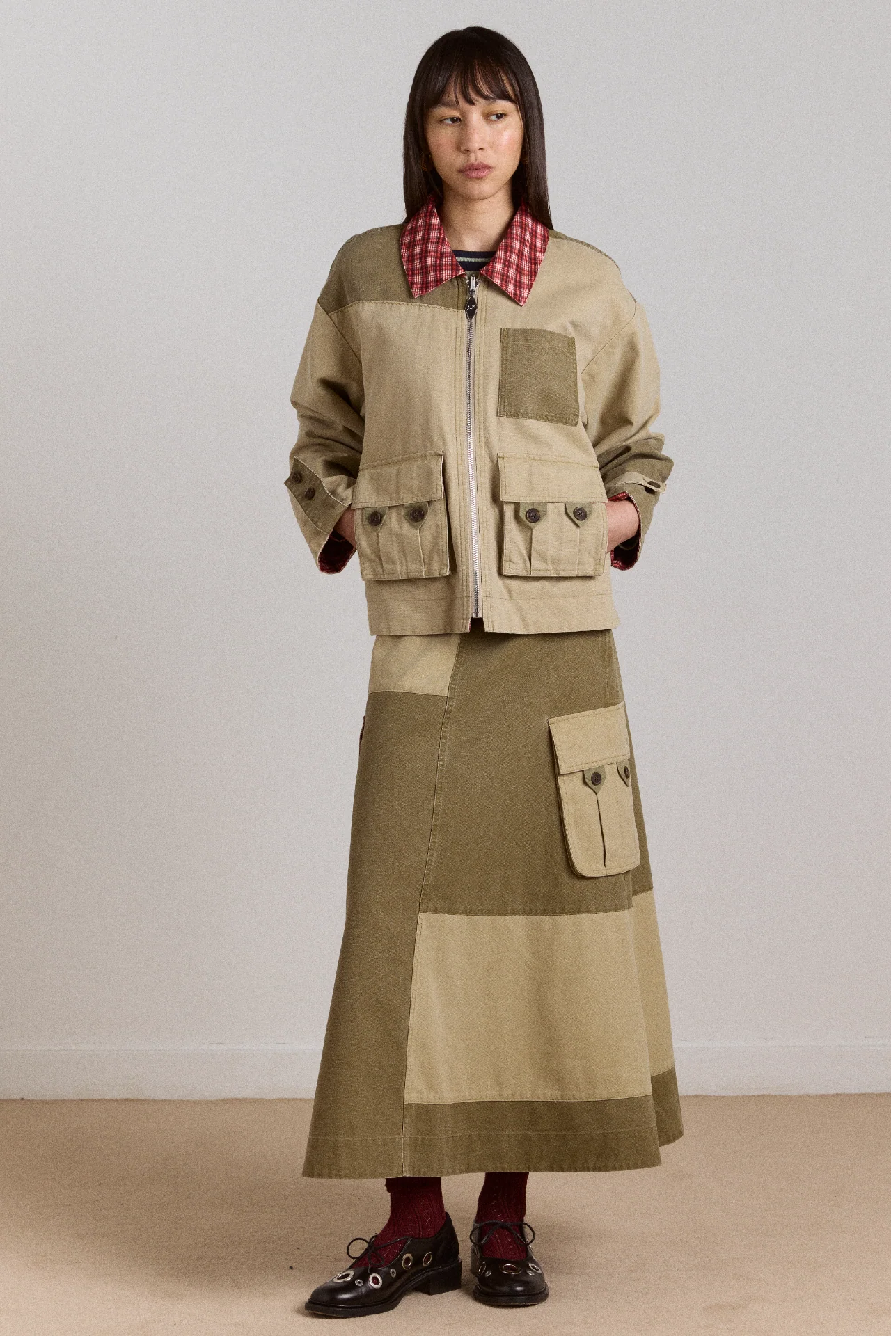Marcelle Barn Midi Skirt - Olive - Image 5