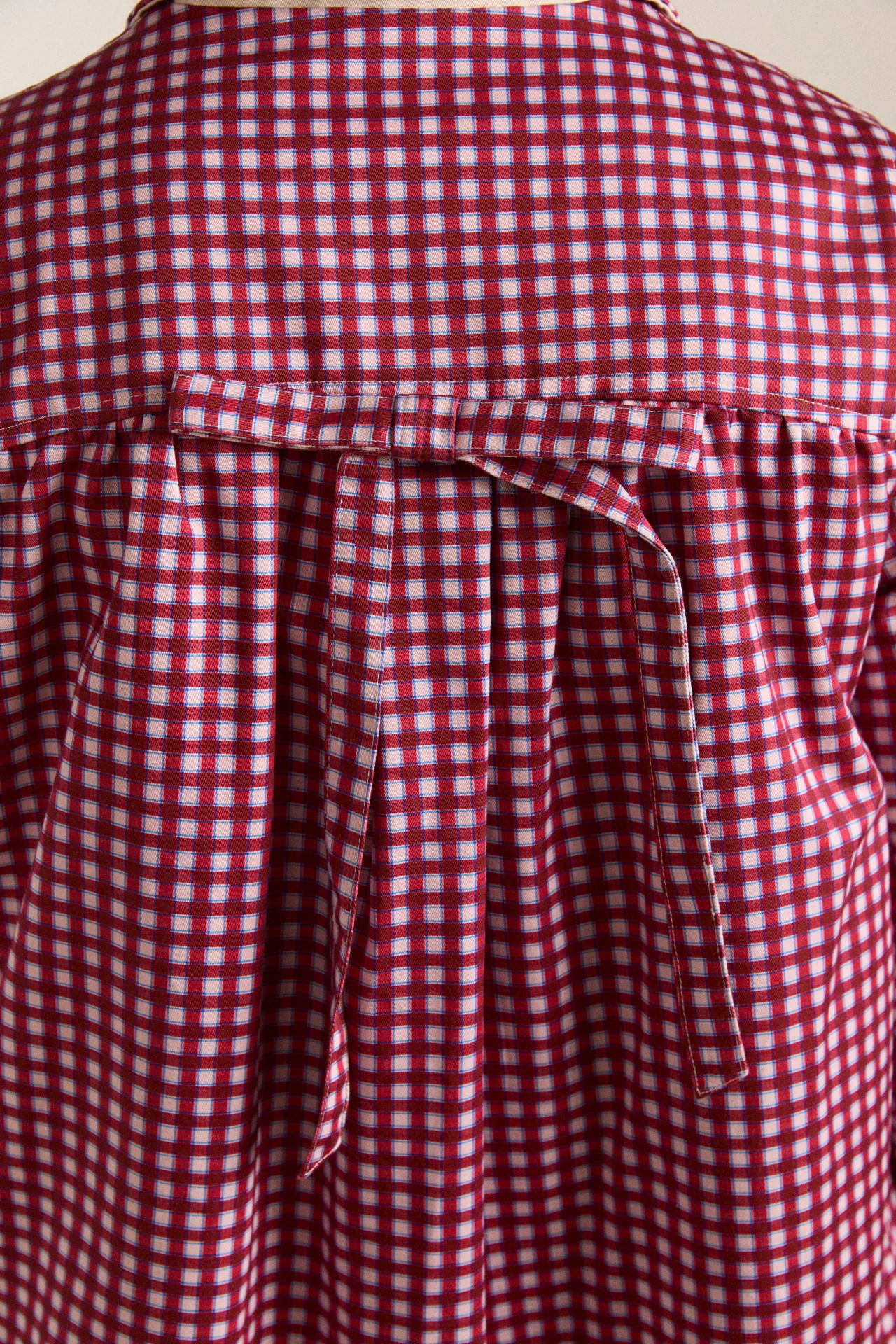 Mercedes Bow Reversible Trench - Gingham & Ecru - Image 10