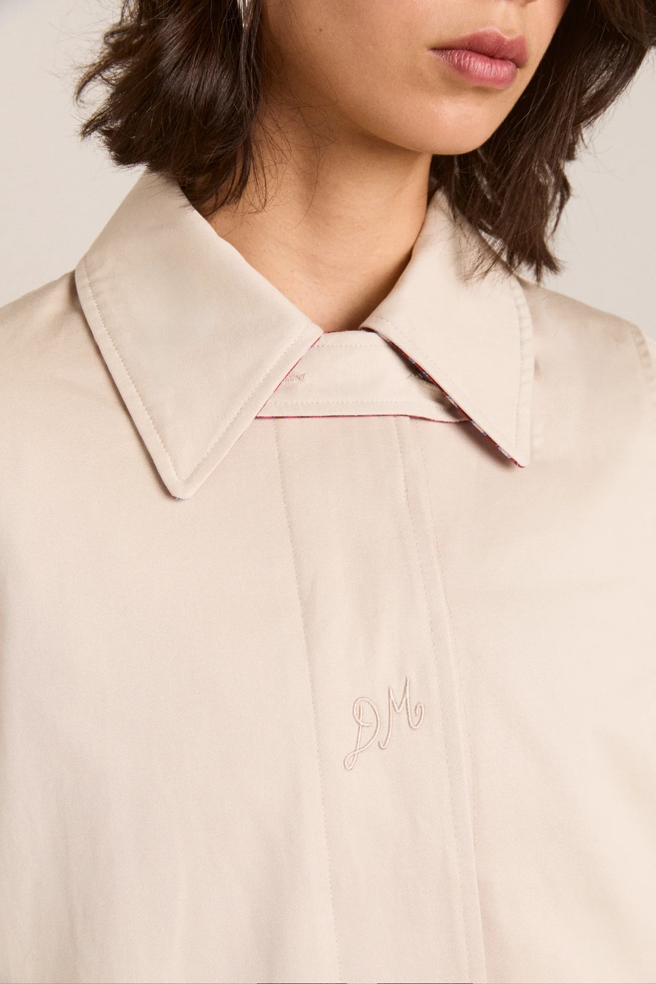 Mercedes Bow Reversible Trench - Gingham & Ecru - Image 12