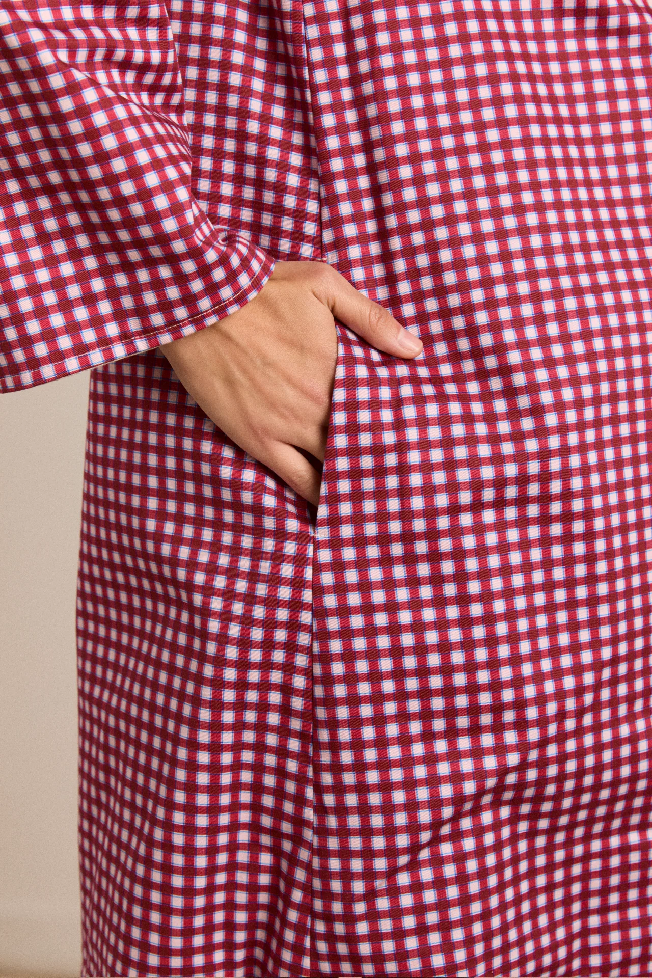 Mercedes Bow Reversible Trench - Gingham & Ecru - Image 13