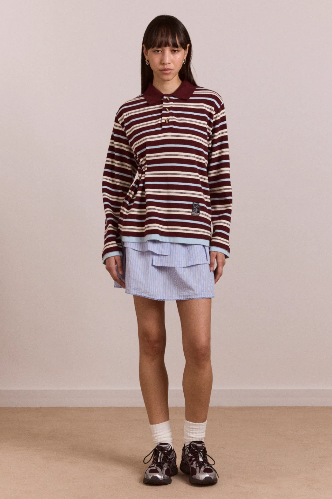 Noah Cinch Layered Rugby - Choc Stripe - Image 3