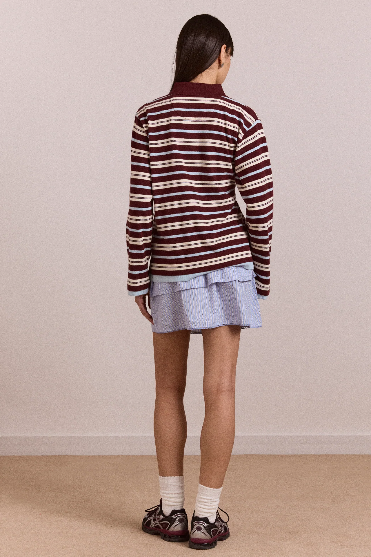 Noah Cinch Layered Rugby - Choc Stripe - Image 5