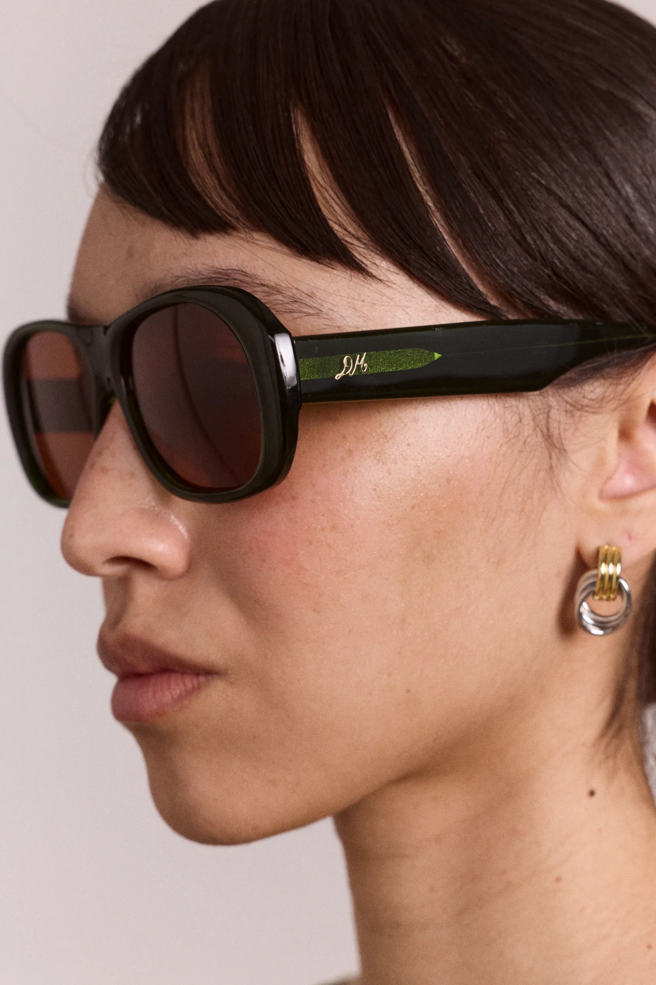 Oversized Aviator Sunglasses - Green - Image 5