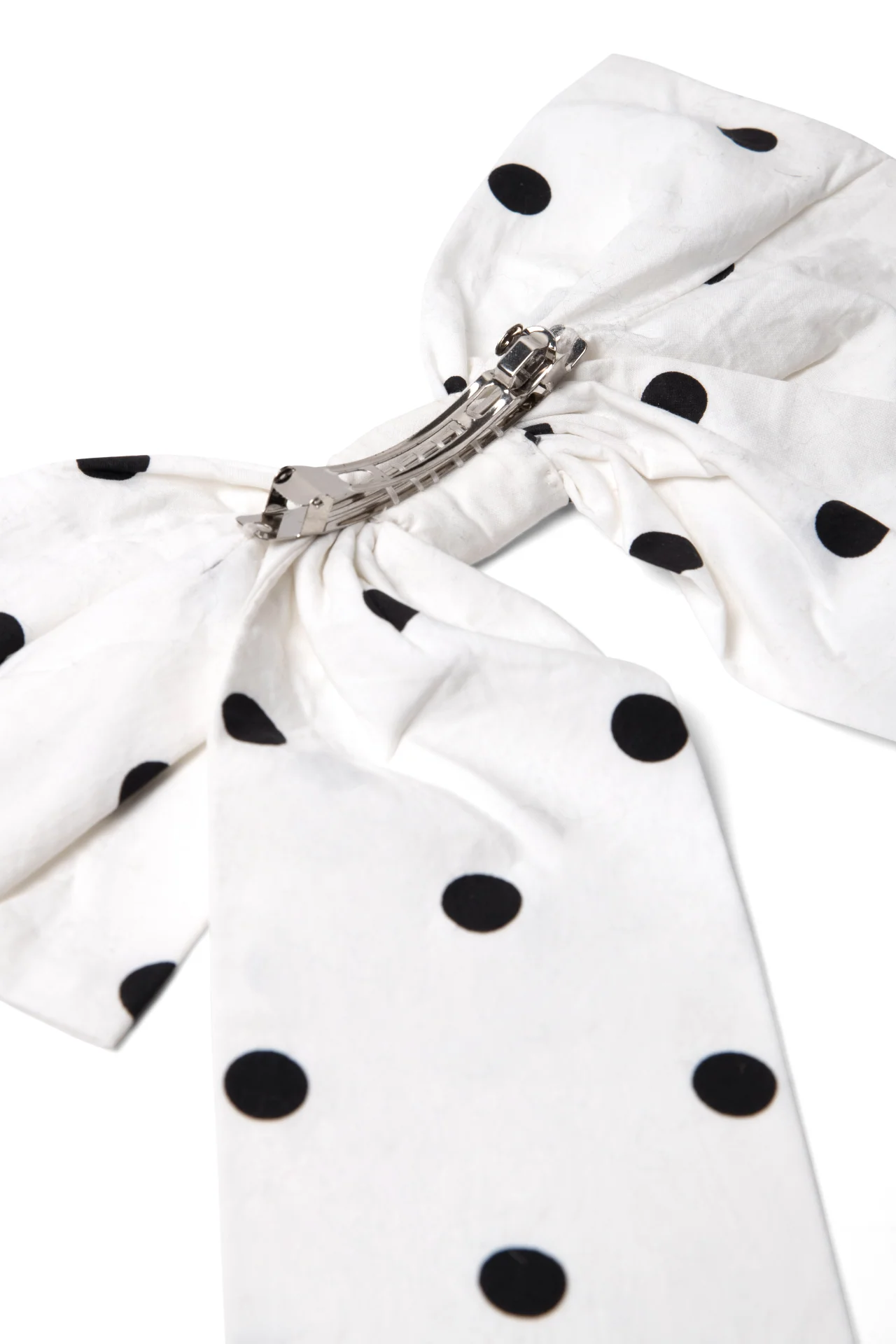 Oversized Bow Clip - Black & White Spot - Image 3