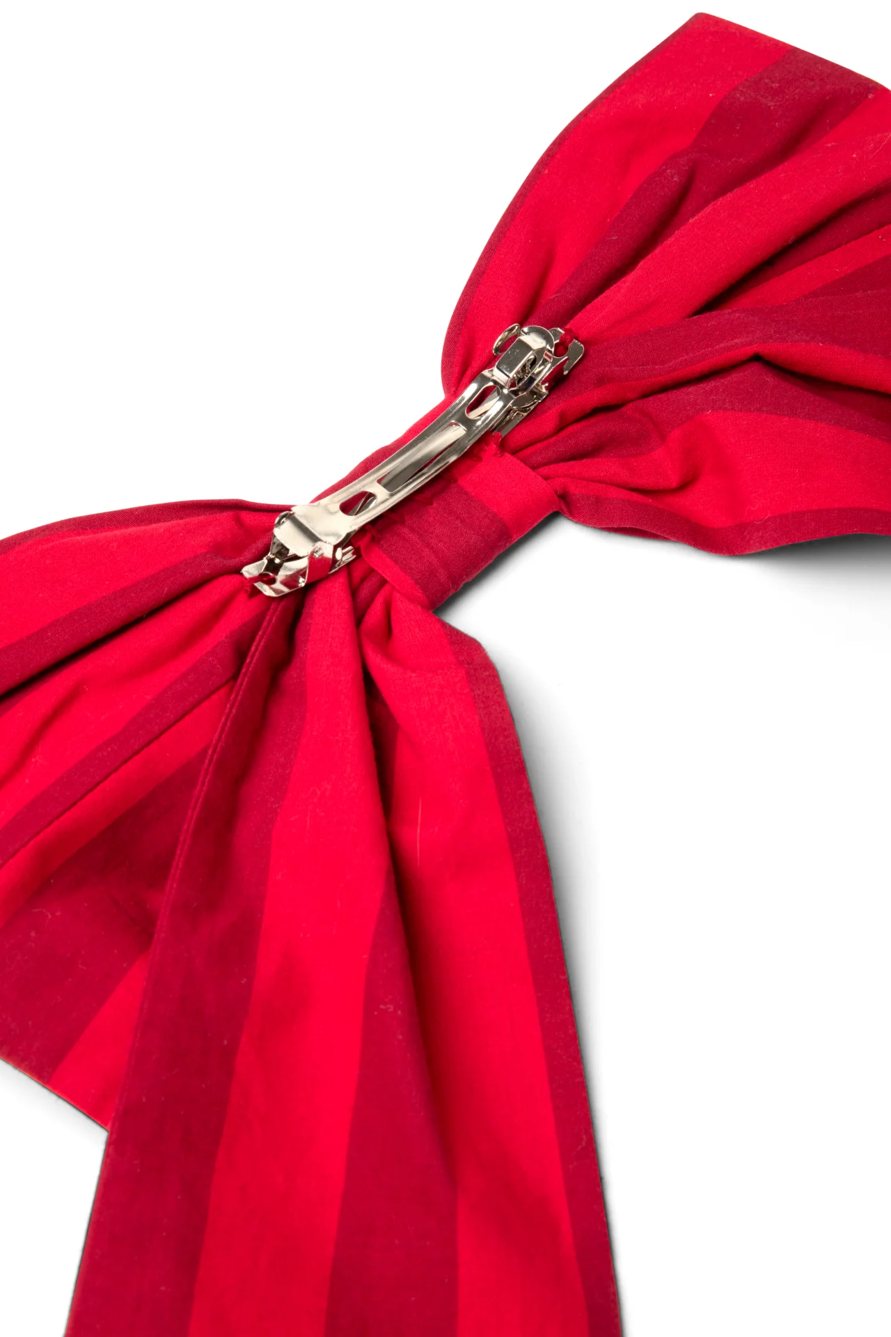 Oversized Bow Clip - Red / Burg Stripe - Image 5