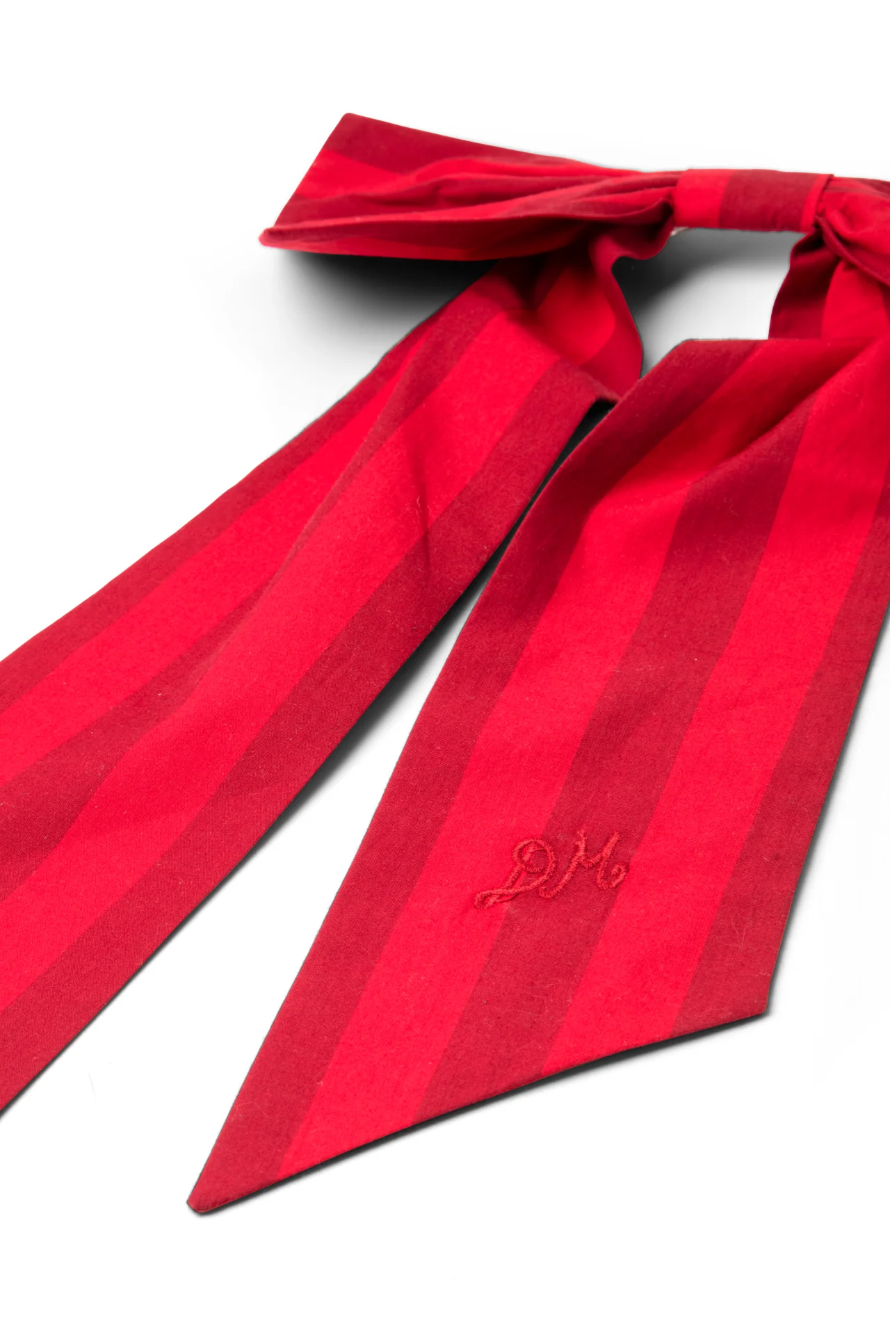 Oversized Bow Clip - Red / Burg Stripe - Image 6