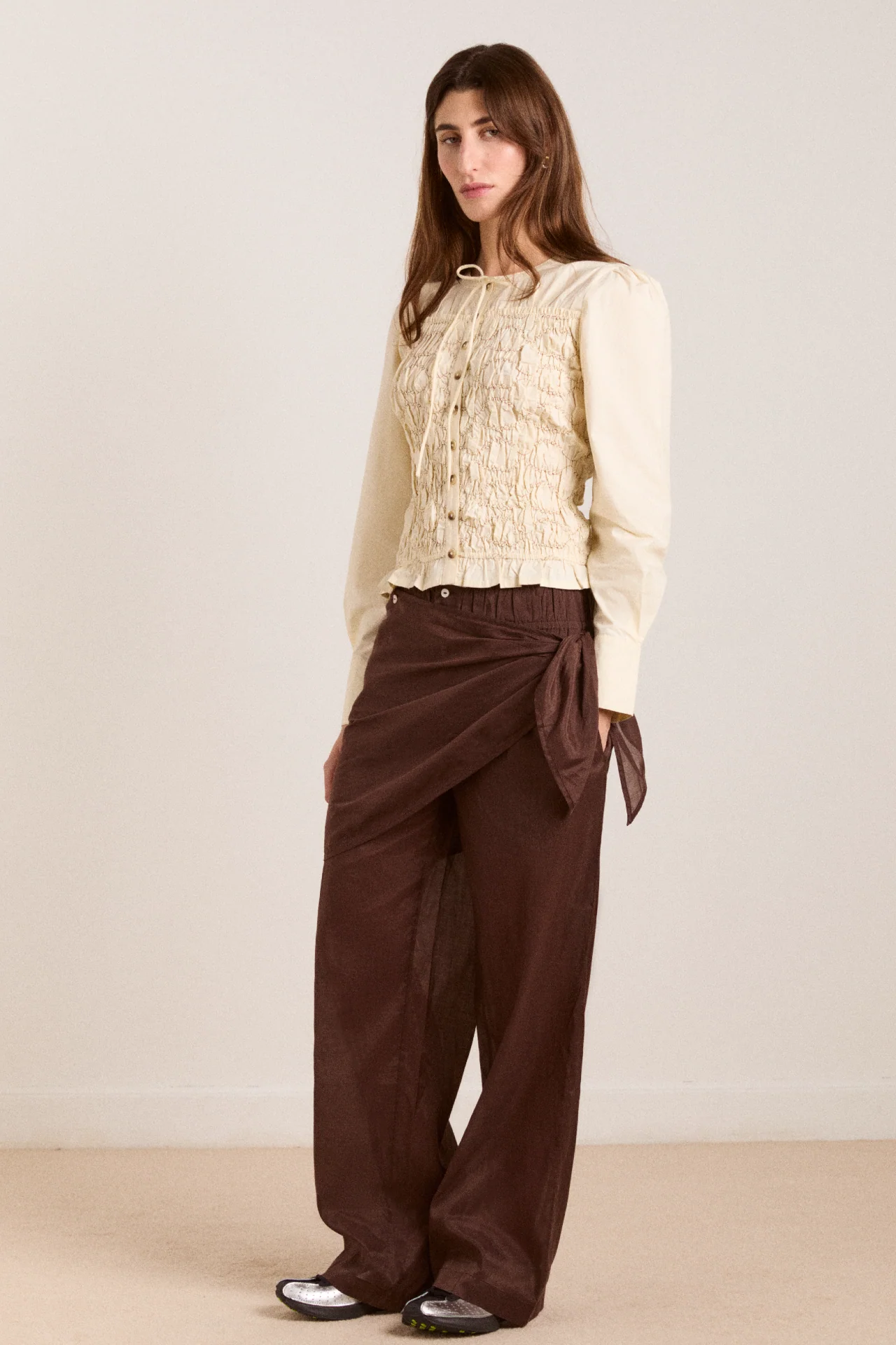 Paula Sarong Trousers - Sheer Choc - Image 5