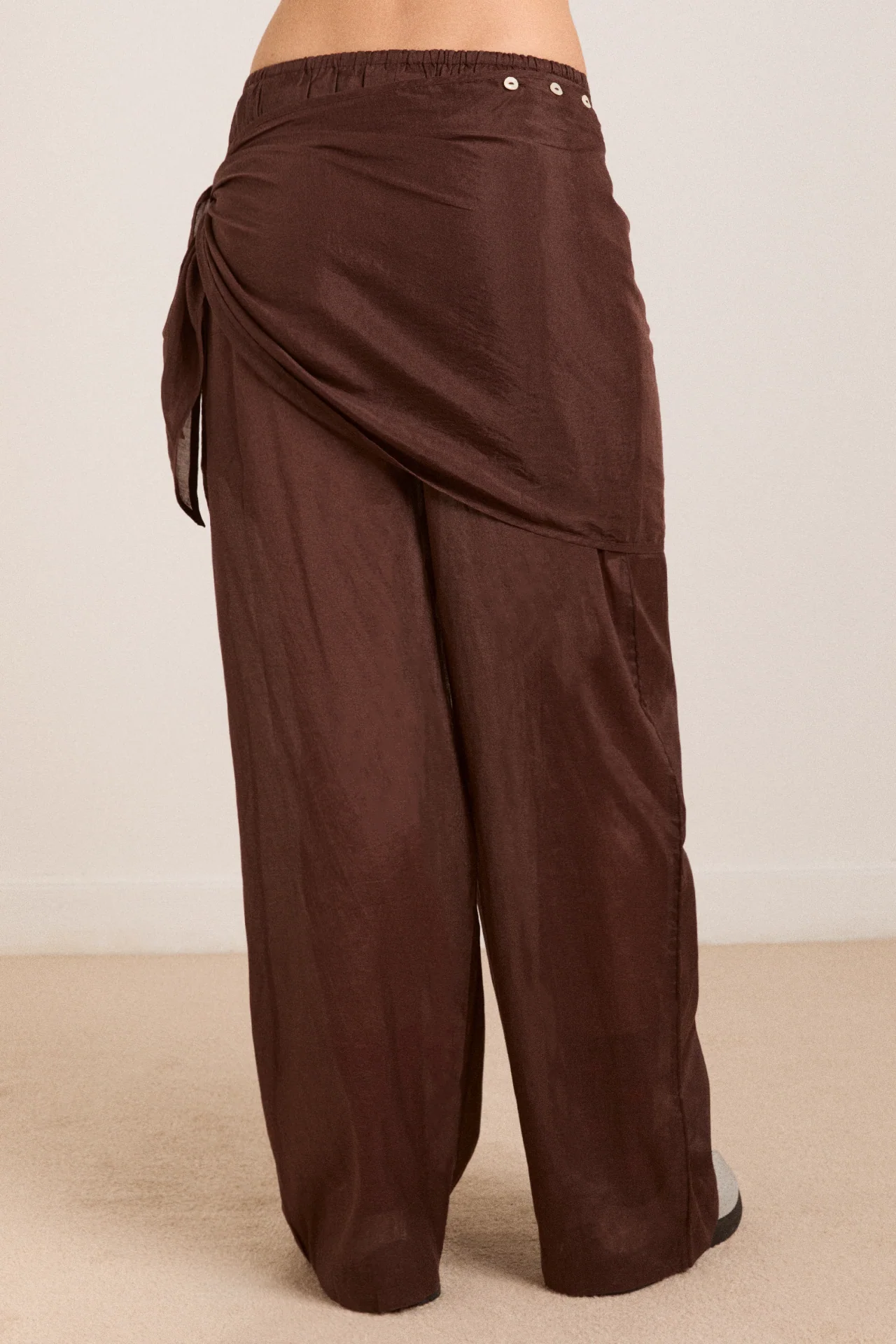 Paula Sarong Trousers - Sheer Choc - Image 8