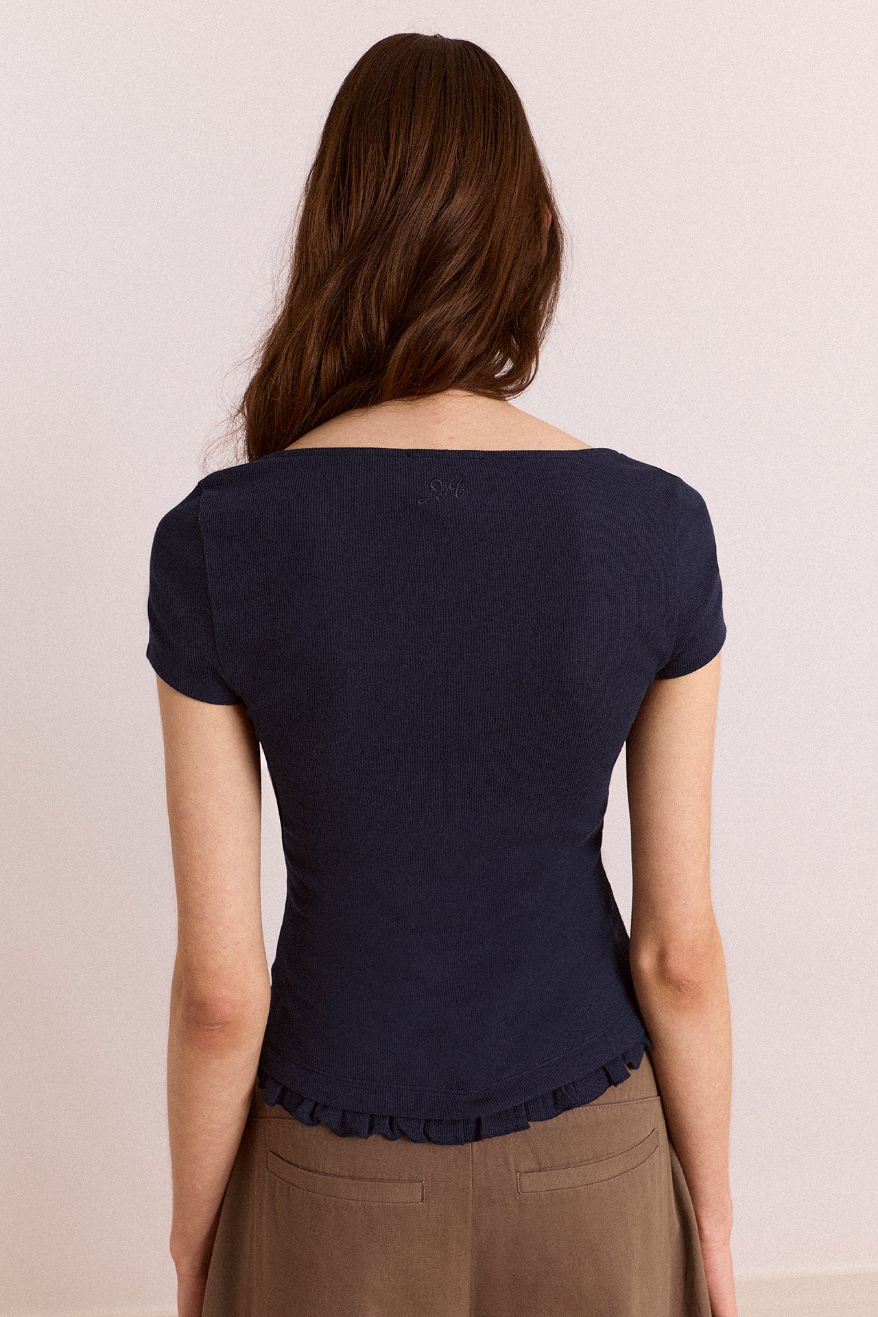 Posie Short Sleeve Top - Navy - Image 6