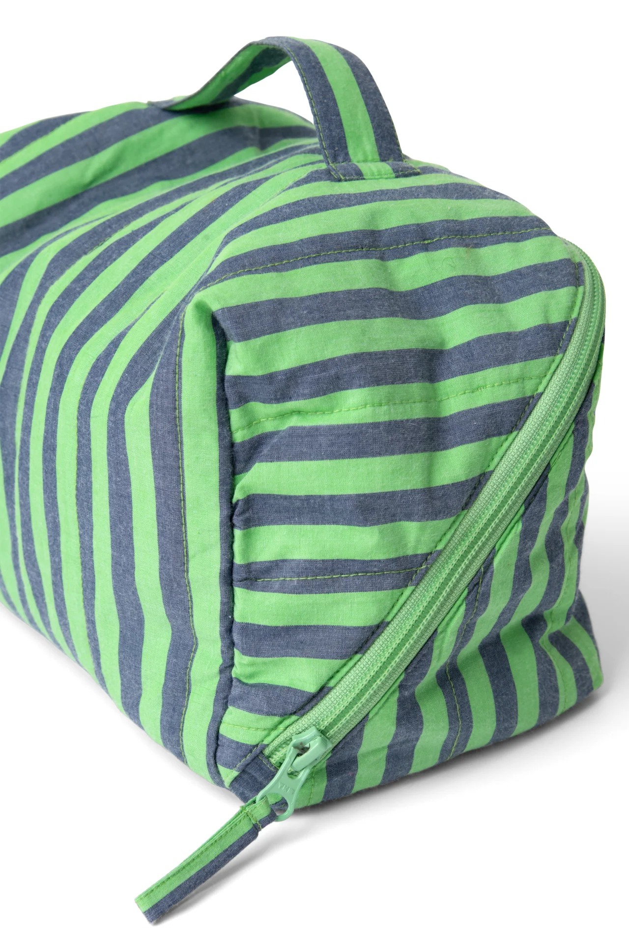 Large Wash Bag - Navy Pop Green Stripe - Image 3