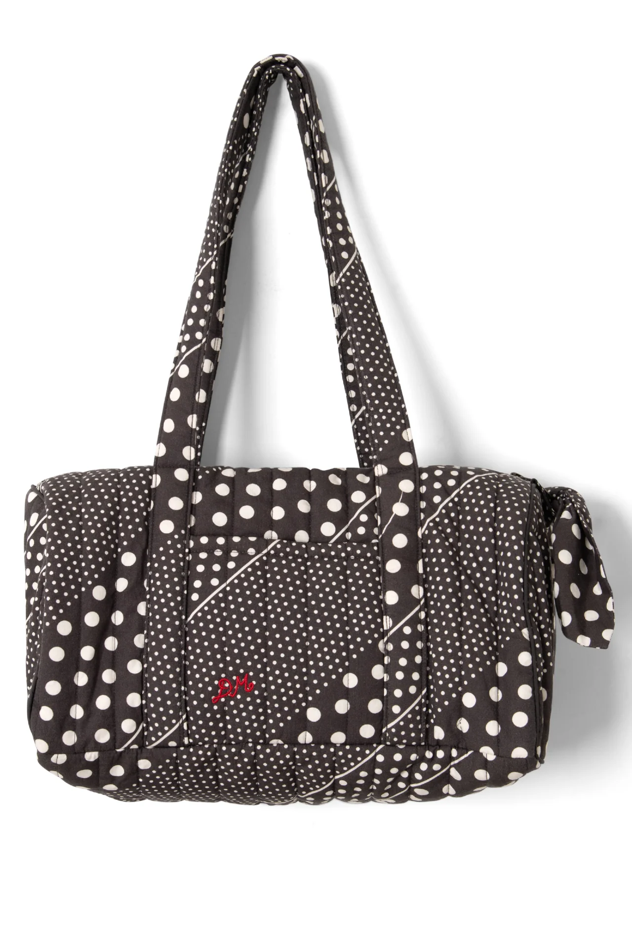 Quilted Weekender Bag - Washed Black Spot Print - Image 4