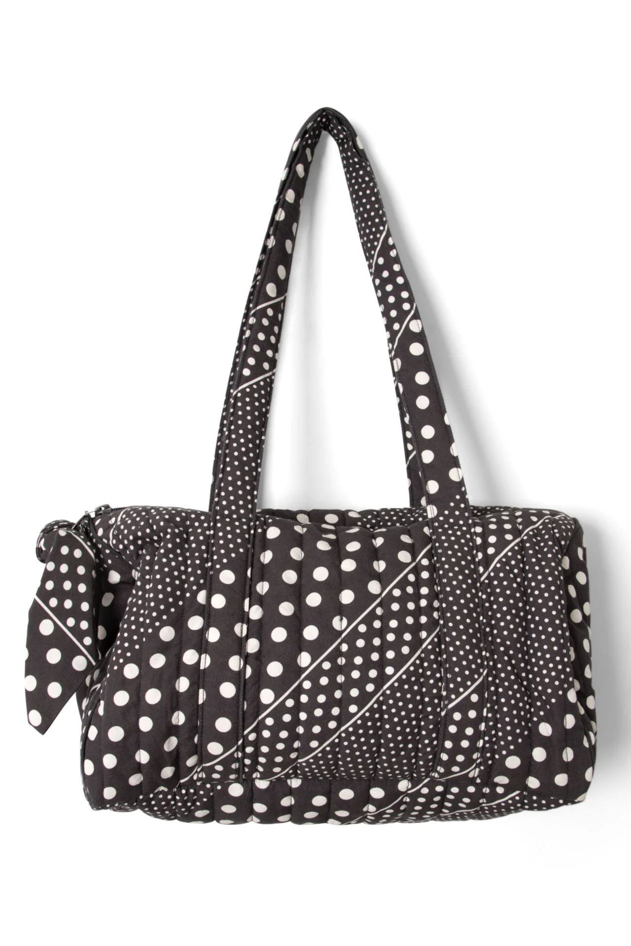 Quilted Weekender Bag - Washed Black Spot Print - Image 5