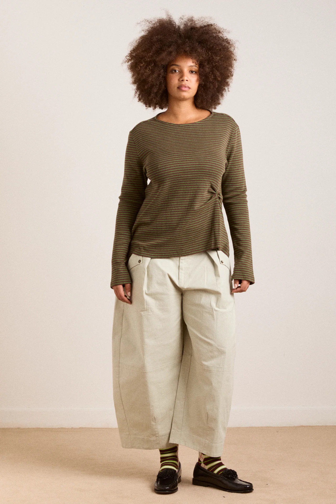 Raelynn Tee - Green Stripe - Image 8